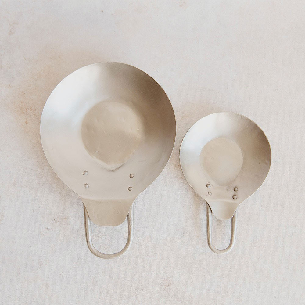 Hand Forged Pewter Spoon Rest Set - Elegant Kitchen Utensil Holder for Cooking & Serving - Perfect for Stovetop, Countertop, and Dining Table Use