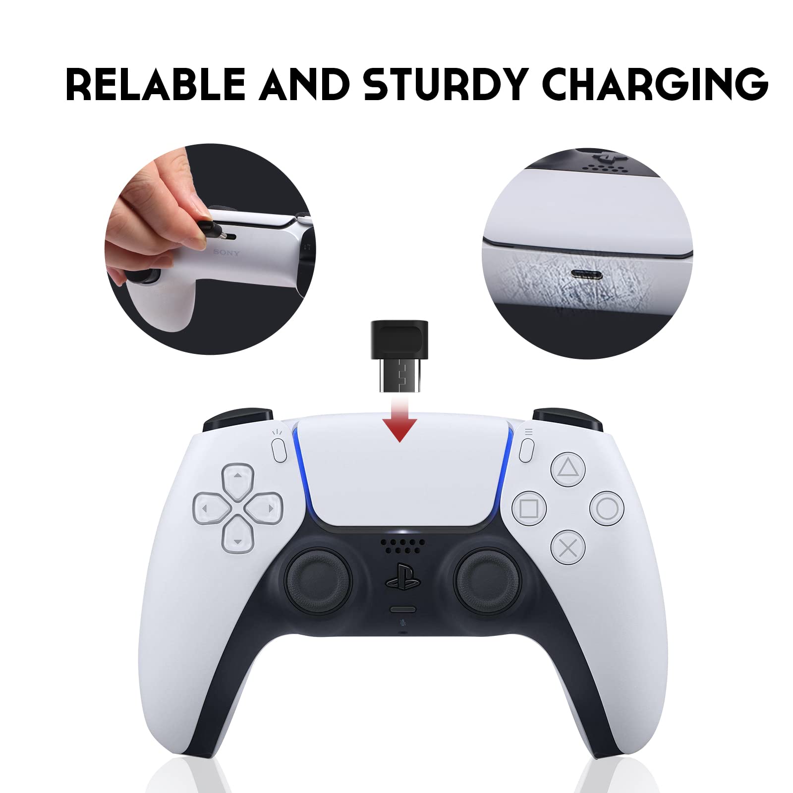 Universal Controller Charger & USB-C Adapter - Fast Charging Dock Station for PS5, Nintendo Switch Pro, Xbox Elite 2 & Google Stadia Controllers | Gaming Accessories for Home & Travel Use