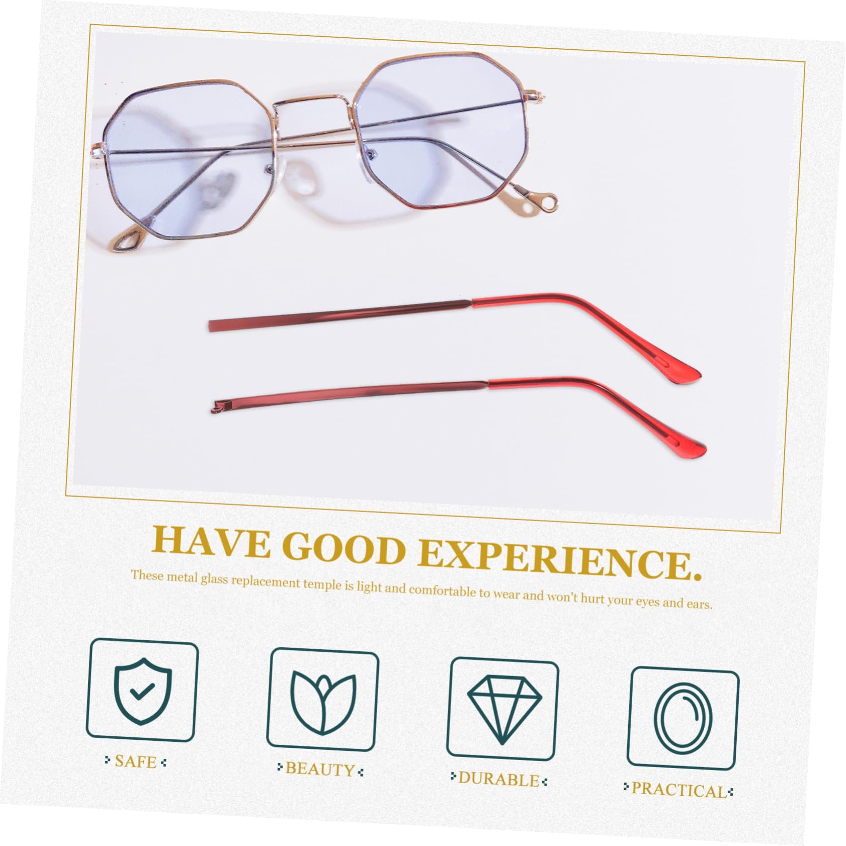 SOLUSTRE 1 Pair Purple Metal Replacement Sunglasses Temple Arms - Glasses Accessories Parts for Myopic Frames, Eyewear Repair & DIY Projects (Perfect for Broken Sunglasses Repair & Custom Glasses Creation)