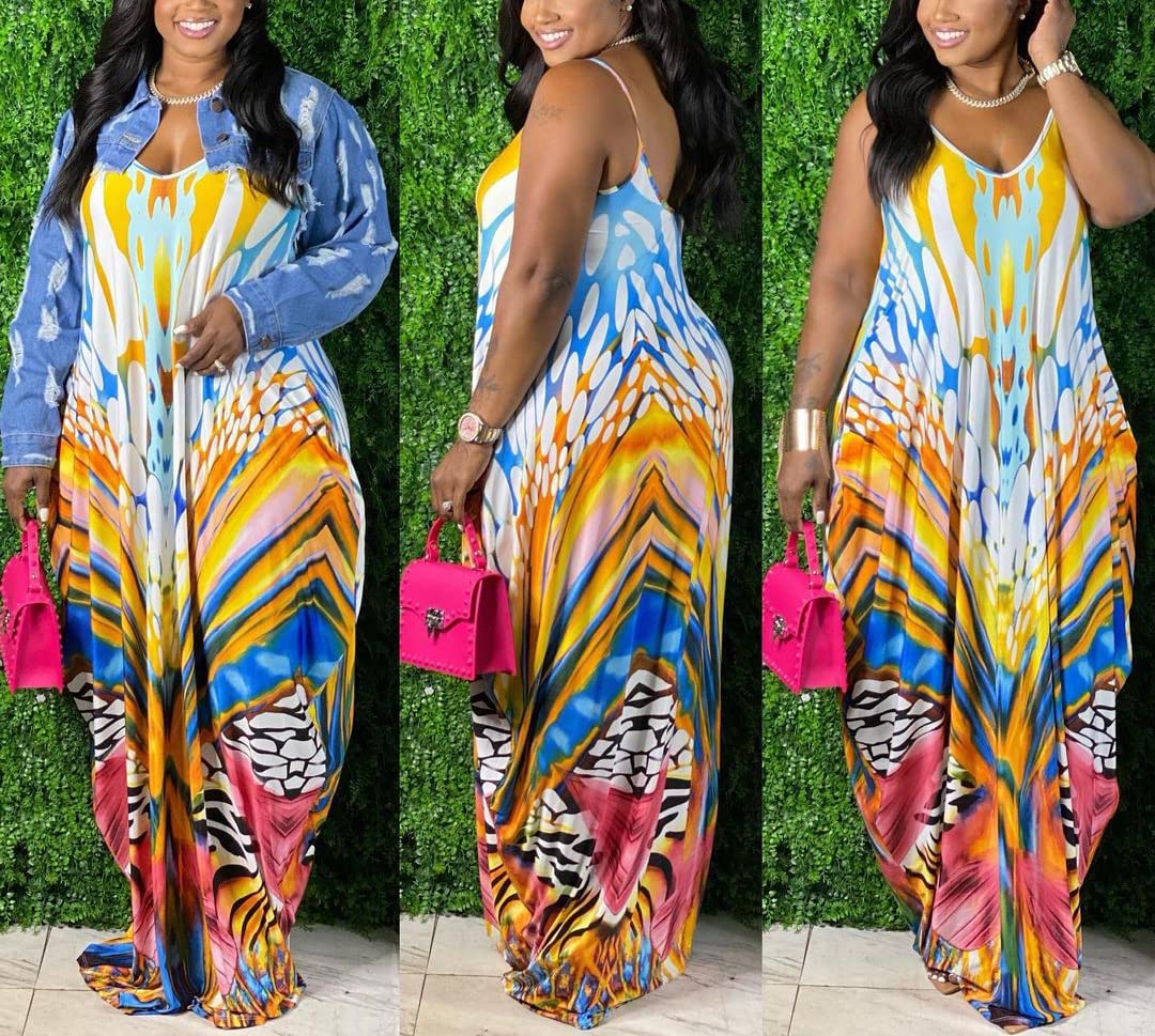 Plus Size Women's Casual Dress for Club Party Cocktail Beach Wear - Flowy Comfortable Maxi Dress for Fall Summer Spring - Perfect for Outdoor Events Vacations and Date Nights