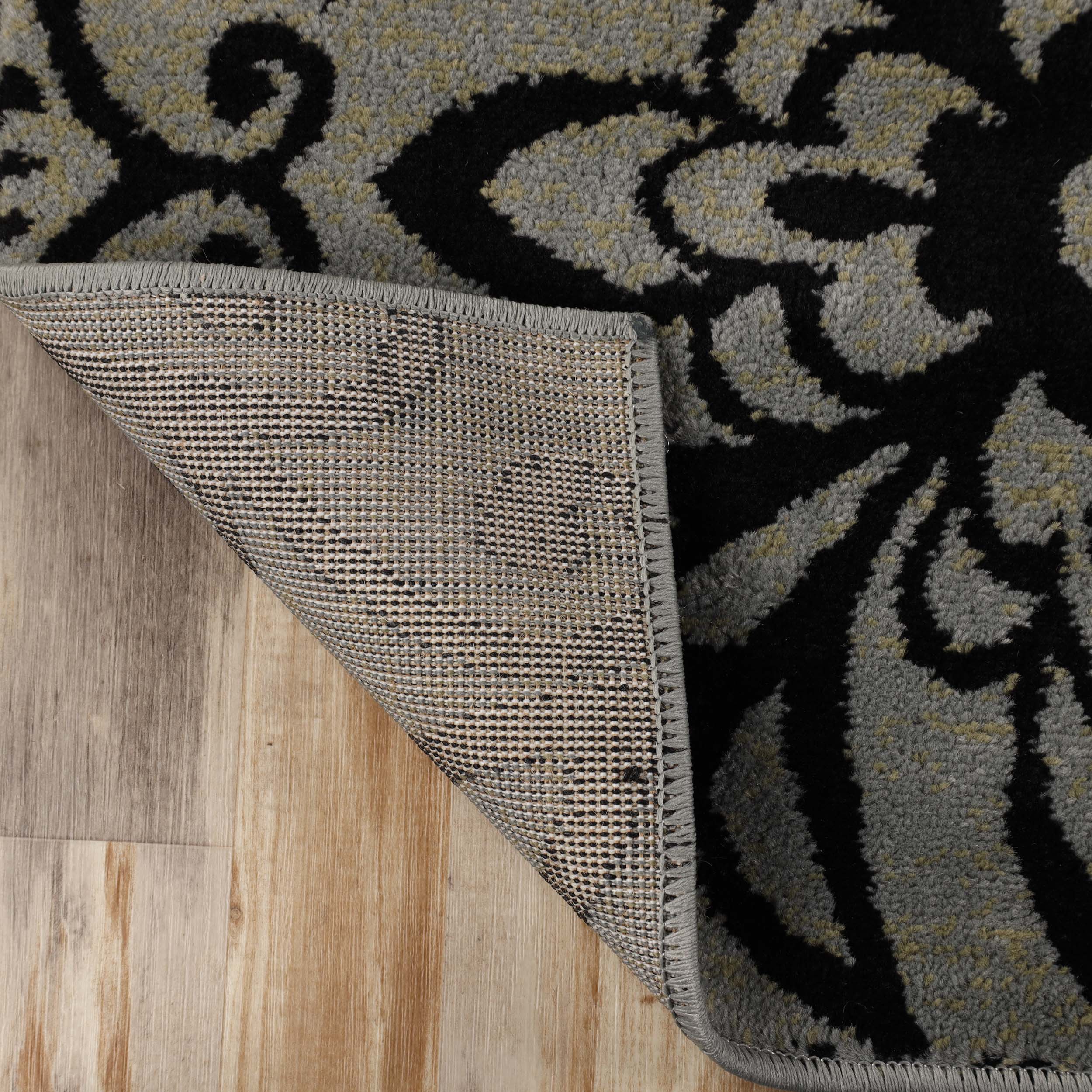 Leigh Traditional Floral Scroll Indoor Area Rugs & Runner Rugs - Non-Slip Soft Living Room Bedroom Decor Carpet