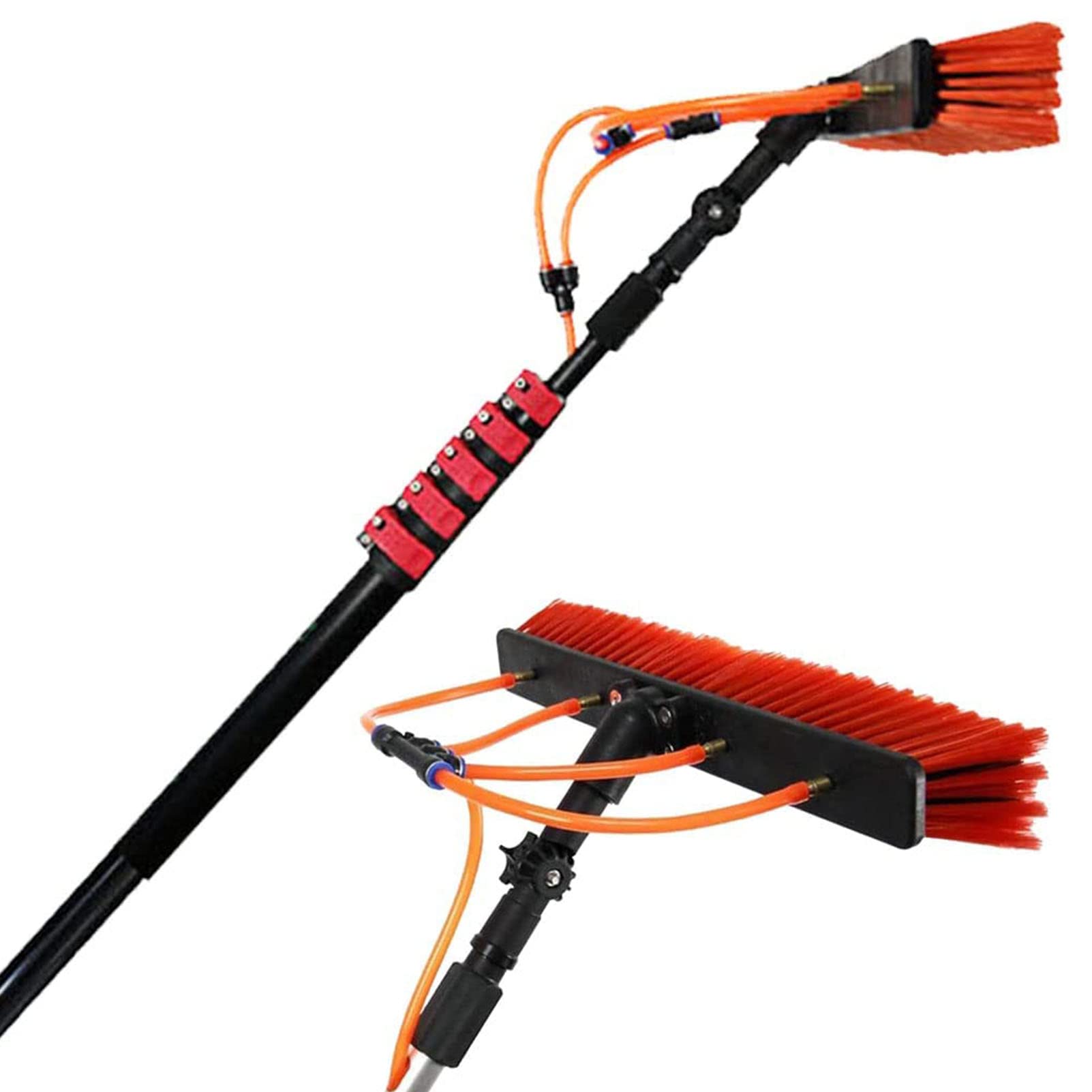 Professional Water Fed Pole Window Cleaning Kit - Telescopic Extension Pole (3.6M-10.8M/19FT) for Spotless Windows, Solar Panels & Truck Washing - Perfect for High-Rise Buildings, Commercial Cleaning & Home Maintenance