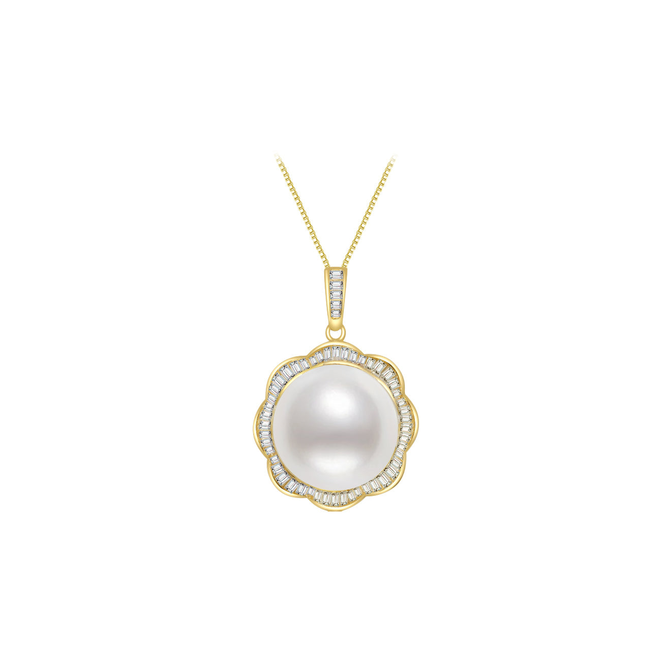 18K Solid Gold Australian White South Sea Pearl Necklace - Luxury Women's Jewelry Gift for Wedding, Anniversary & Special Occasions | Elegant Pearl Pendant for Formal Events & Evening Wear