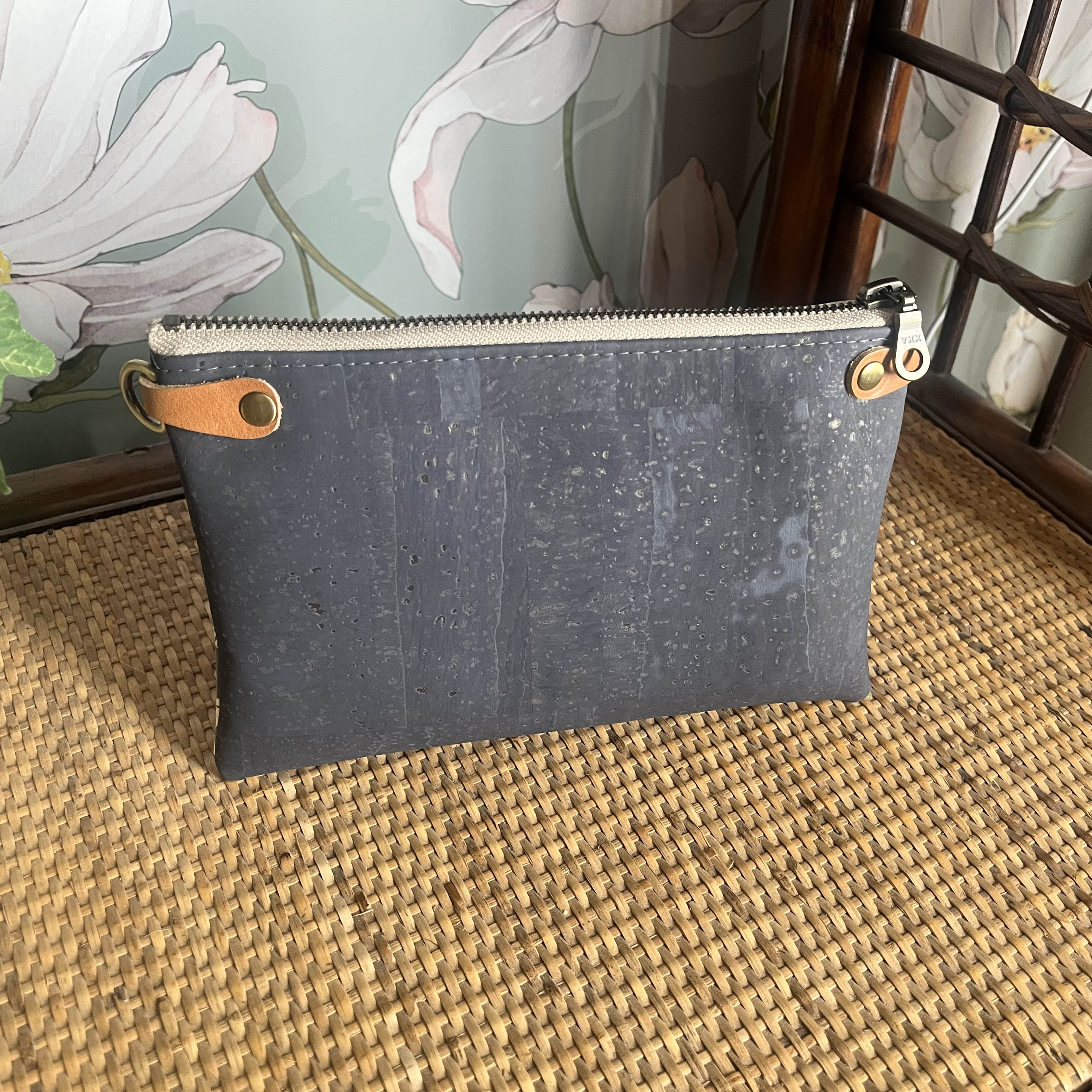 Izzy Small Crossbody Bag in Gray Cork & Brushed Antique Leather - Perfect for Everyday Use, Travel, and Casual Outings