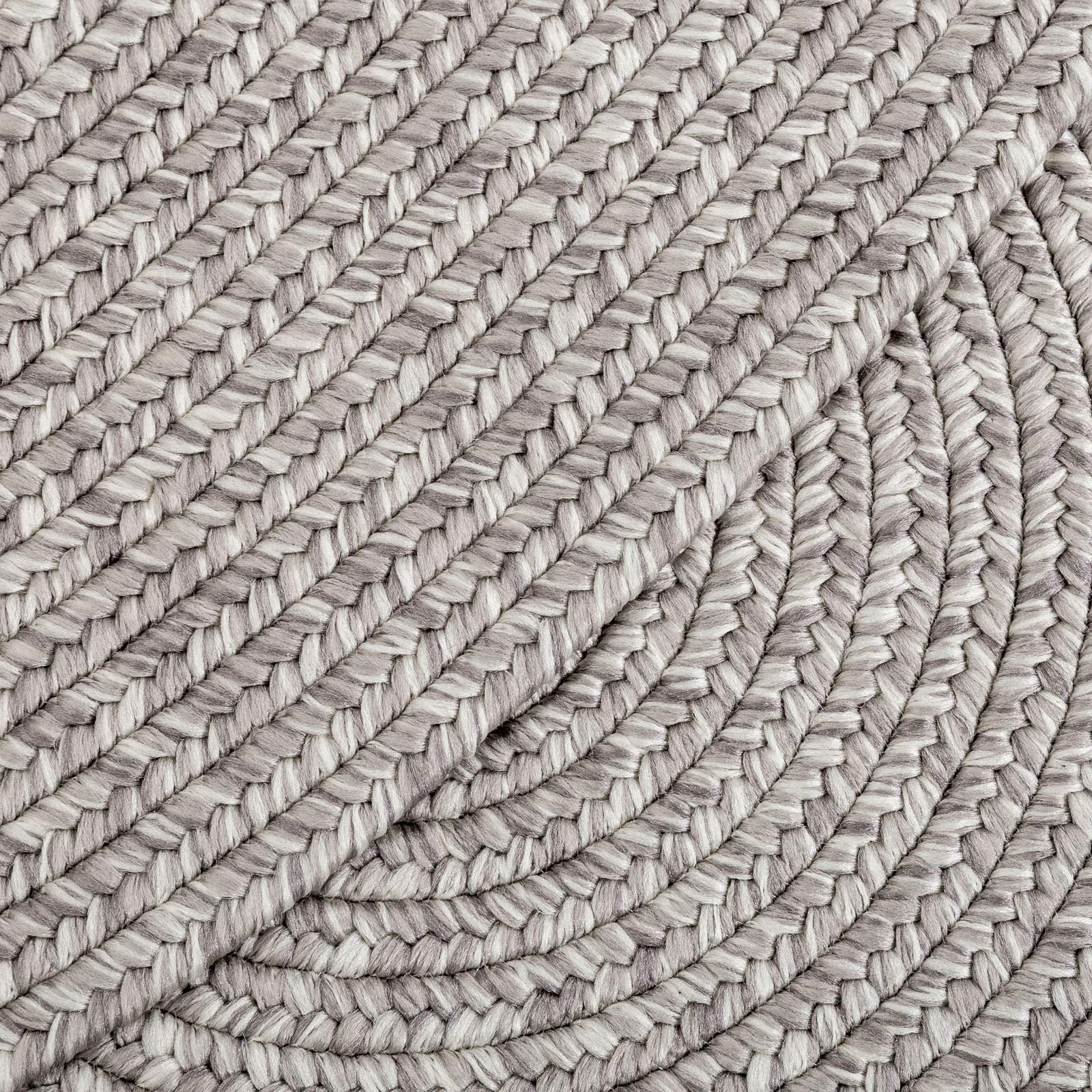 DECOMALL Azure Outdoor Braided Rugs - 6ft Round Indoor/Outdoor Carpet in Grey - Perfect for Patio, Deck, Living Room & Bedroom Floor Decor