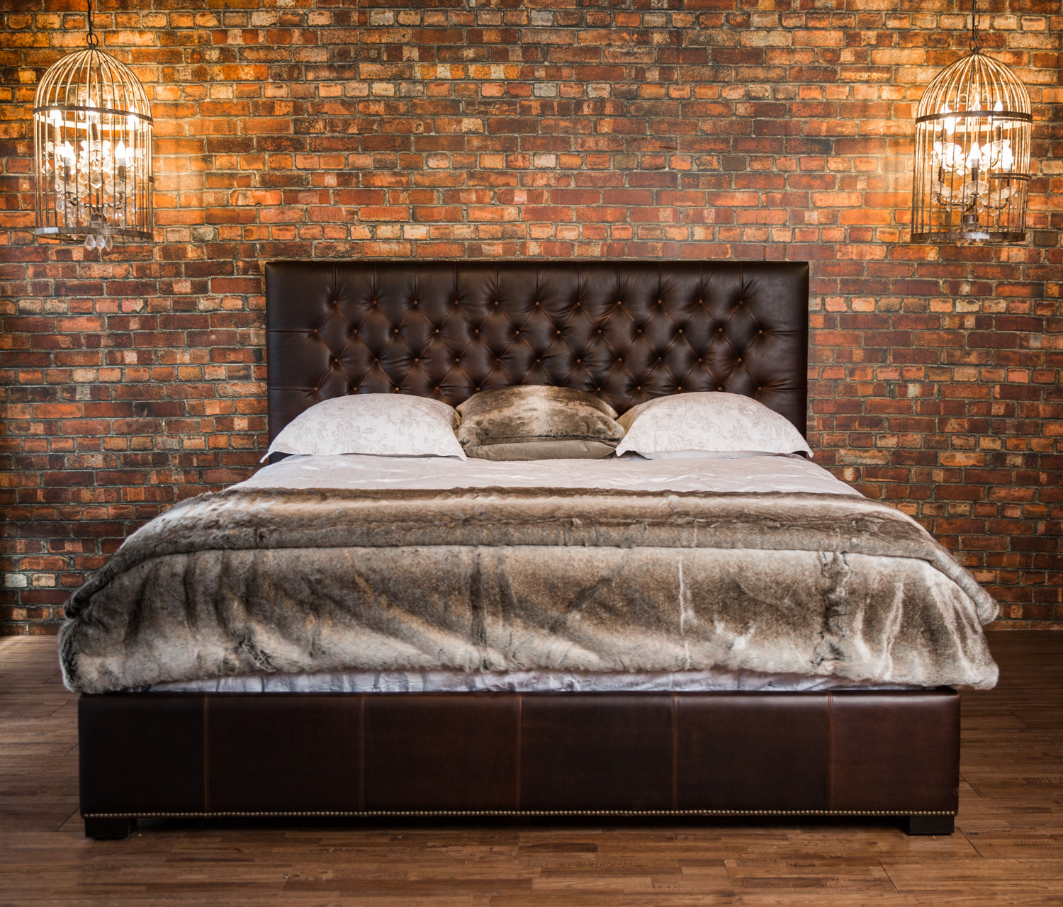 King Arthur Genuine Leather Bed Frame - Queen Size, Luxurious & Durable - Perfect for Master Bedroom, Guest Room, or Modern Home Decor