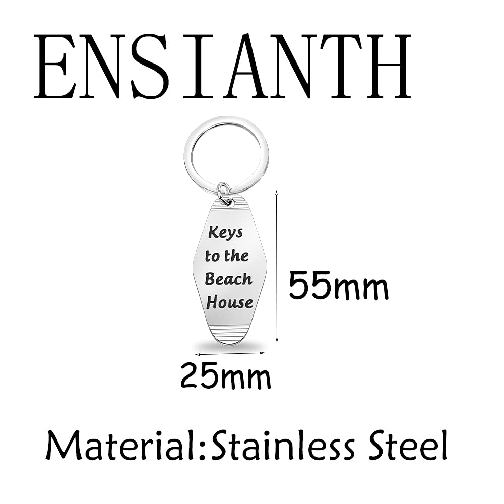 ENSIANTH Beach House Keychain - Lake & Cabin Vacation Home Keychain - Personalized Hotel Keychain Gift for Beach Lovers (Perfect for Vacation Rentals, Airbnb Hosts & Coastal Home Decor)