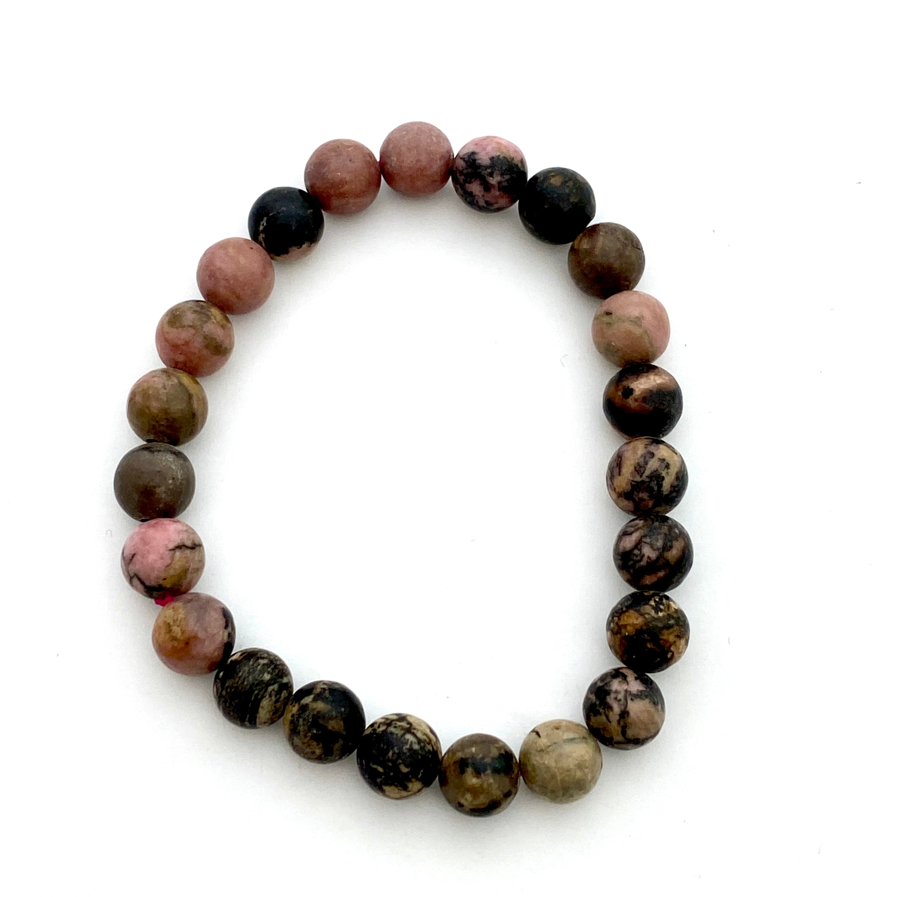Natural Rhodonite Gemstone Bracelet for Women - Healing Crystal Jewelry for Stress Relief & Emotional Balance | Perfect for Meditation, Yoga & Spiritual Gifts