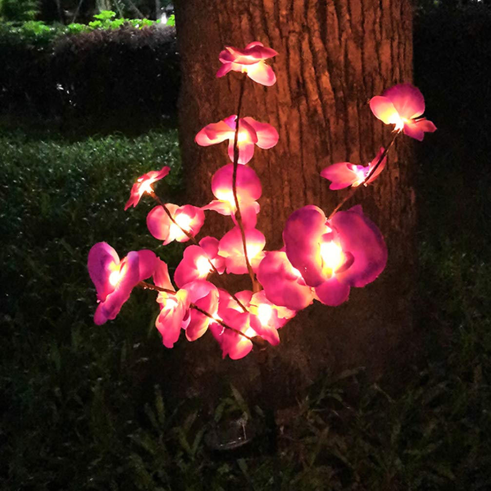 2 Pack Solar Flower Lights Outdoor - Waterproof Garden Decoration, Purple Tulip & Lily Solar Powered Lawn Lights for Pathway, Yard, Patio, Backyard, Walkway (Great for Evening Ambience & Landscape Lighting)