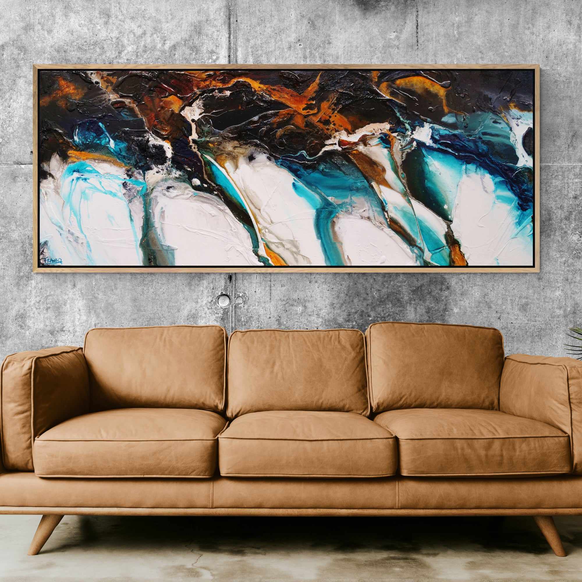 Rusted Motion 200cm x 80cm White Black Teal Textured Abstract Canvas Art - Modern Wall Decor for Living Room, Bedroom & Office