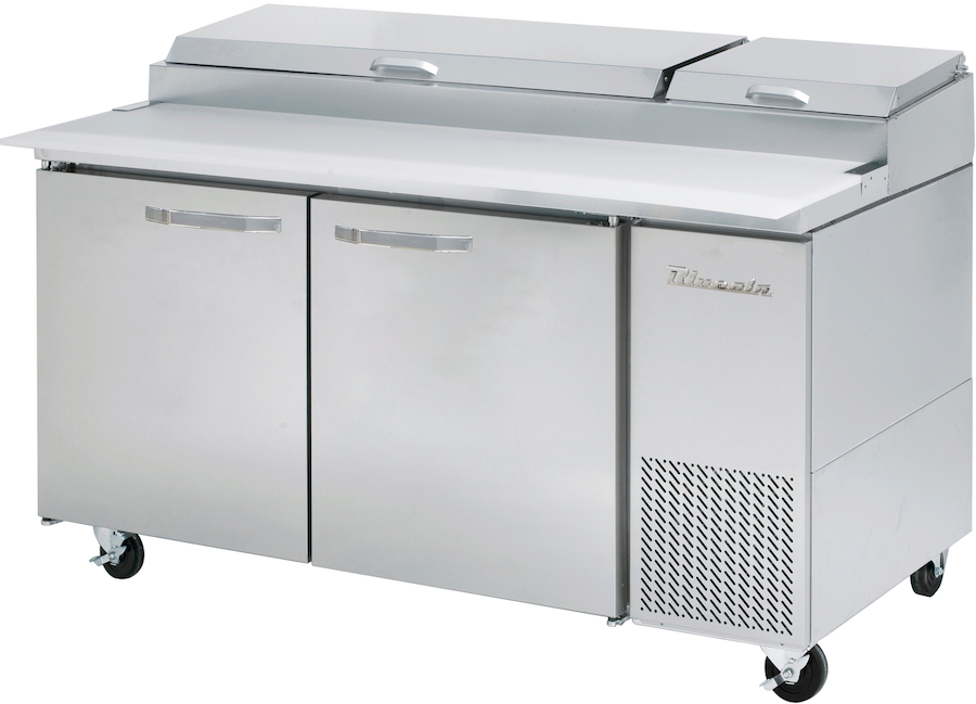 Blue Air BAPP67 HC 2-Door Stainless Steel Pizza Prep Table - 67-Inch Wide, 20.2 cu/ft Capacity with (9) 1/3 Pans, R290 Refrigerant | Commercial Kitchen Equipment for Restaurants, Pizzerias & Catering Businesses