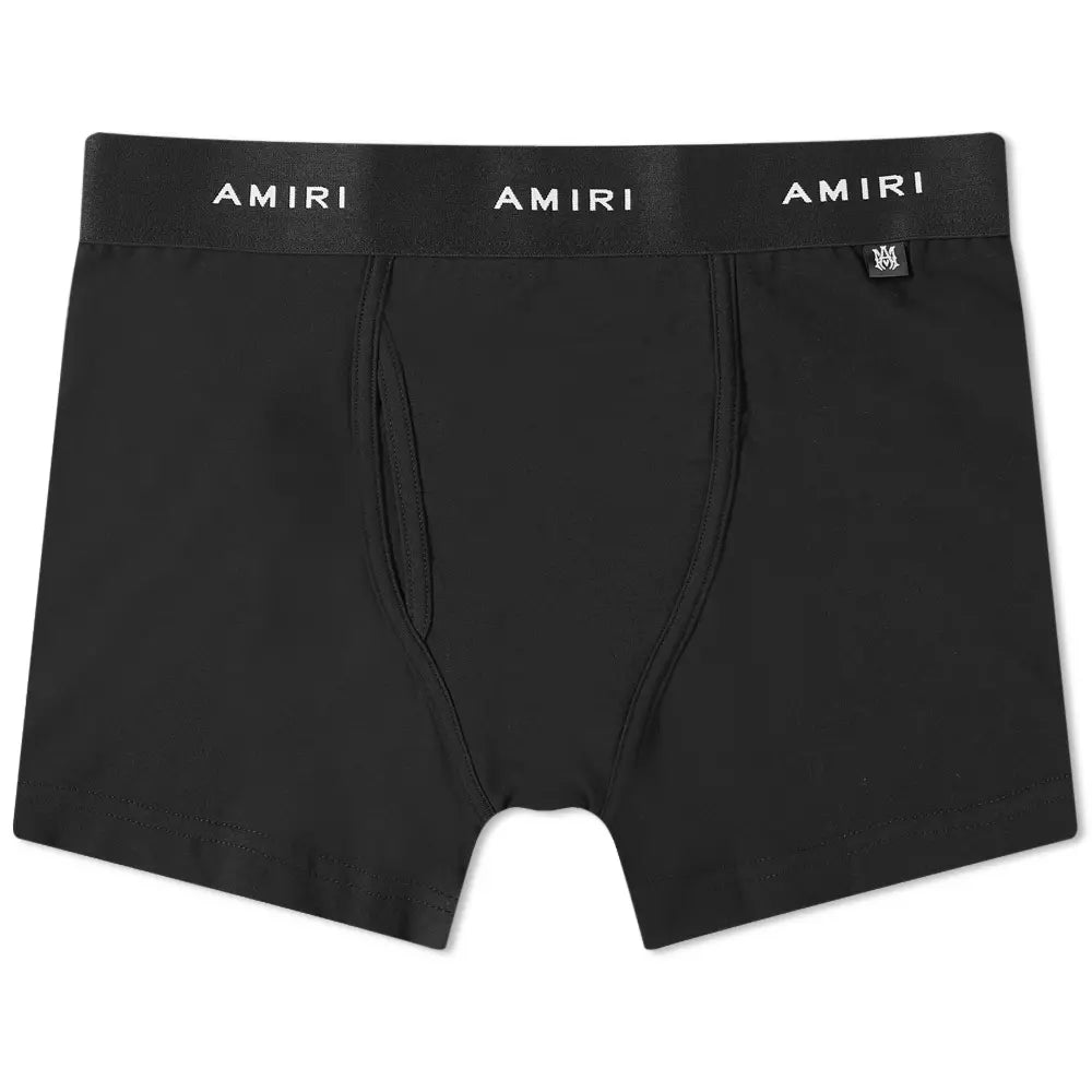 AMIRI Black Logo Boxer Briefs for Men - Premium Cotton Underwear for Comfort & Style - Perfect for Everyday Wear, Gym & Travel