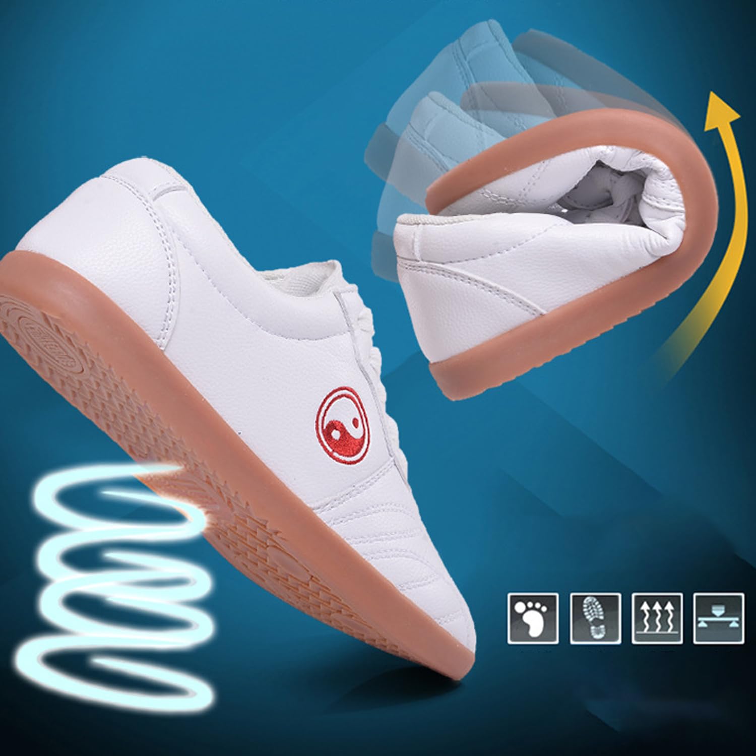 Crysterris Women's & Men's Martial Arts Shoes - Kung Fu, Tai Chi, Boxing, Karate, Taekwondo Training Shoes - Unisex Leather Breathable Design for Comfort & Performance - Perfect for Dojo Training, Competition & Daily Practice