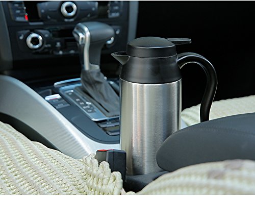 12V 750ml Stainless Steel Electric Travel Mug - Portable Car Coffee Warmer for Tea, Milk & Beverages | Perfect for Road Trips, Commuting & Office Use