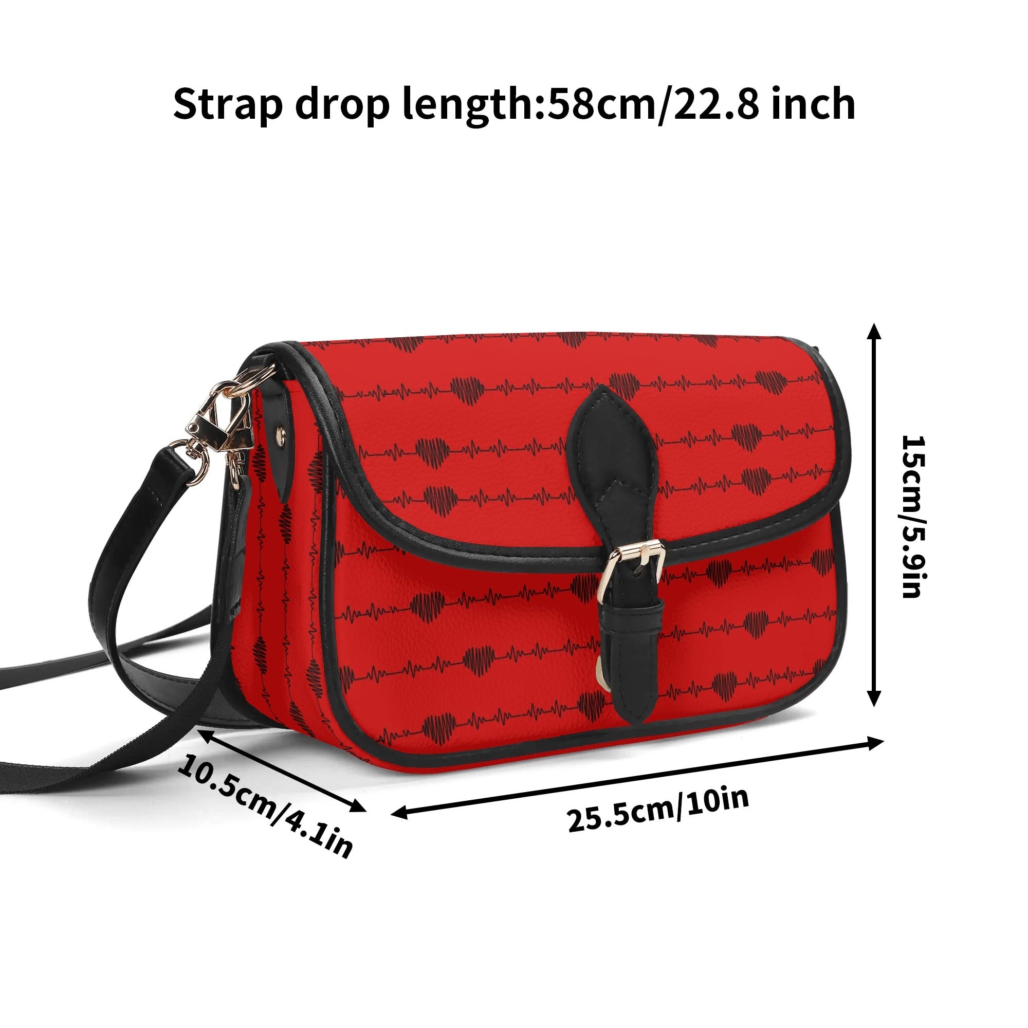 Little Heart Beats Genuine Leather Crossbody Bag for Women - Stylish Shoulder Purse for Everyday Use, Date Night & Travel Accessories