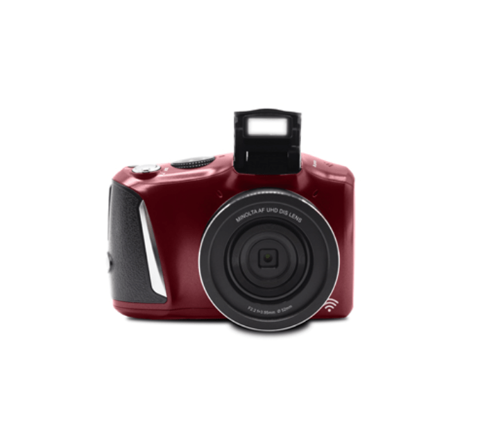MINOLTA MND55 64MP Autofocus Digital Camera with 4K Ultra HD Video, WiFi Connectivity (Red) - Perfect for Travel Photography, Vlogging & Professional Shoots