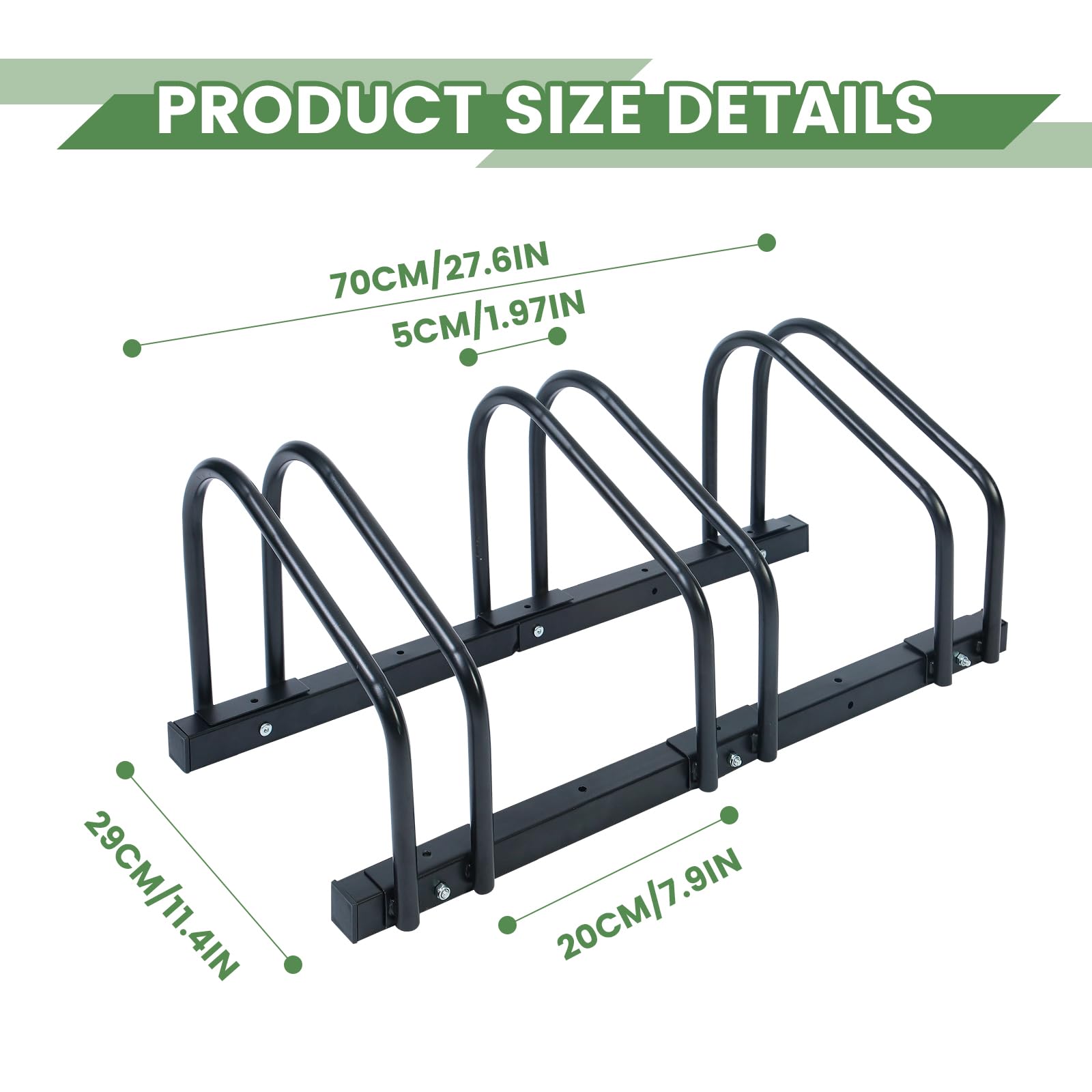**Auwey Bike Floor Rack - Heavy Duty Bicycle Parking Stand for Mountain & Road Bikes - Fits 22-28