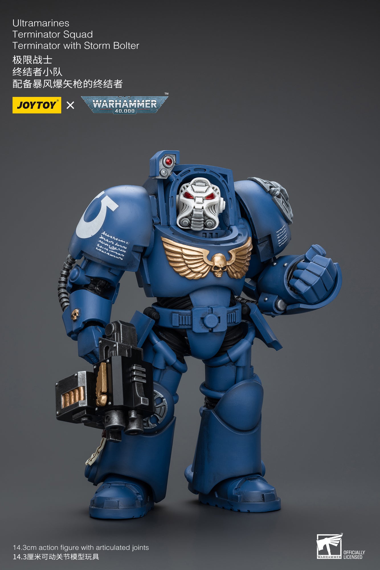 JOYTOY 1/18 Scale Warhammer 40K Ultramarines Terminator Squad Action Figures - Collectible Miniatures for Tabletop Gaming & Display