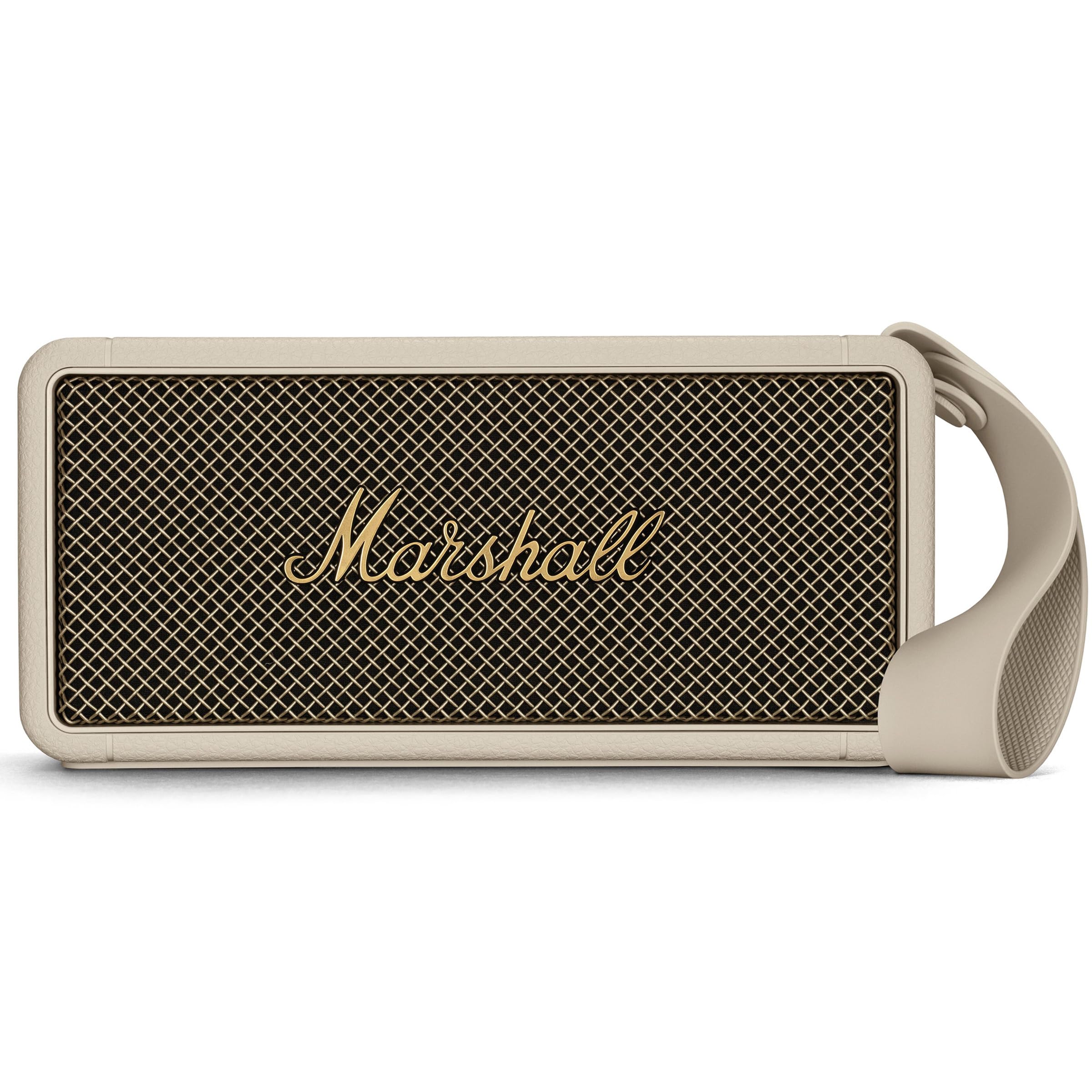 Marshall Middleton Portable Bluetooth Speaker - Wireless Outdoor Speaker with Rich Bass, 20+ Hours Playtime, IP67 Waterproof, Cream - Perfect for Camping, Beach, Pool Parties & Travel
