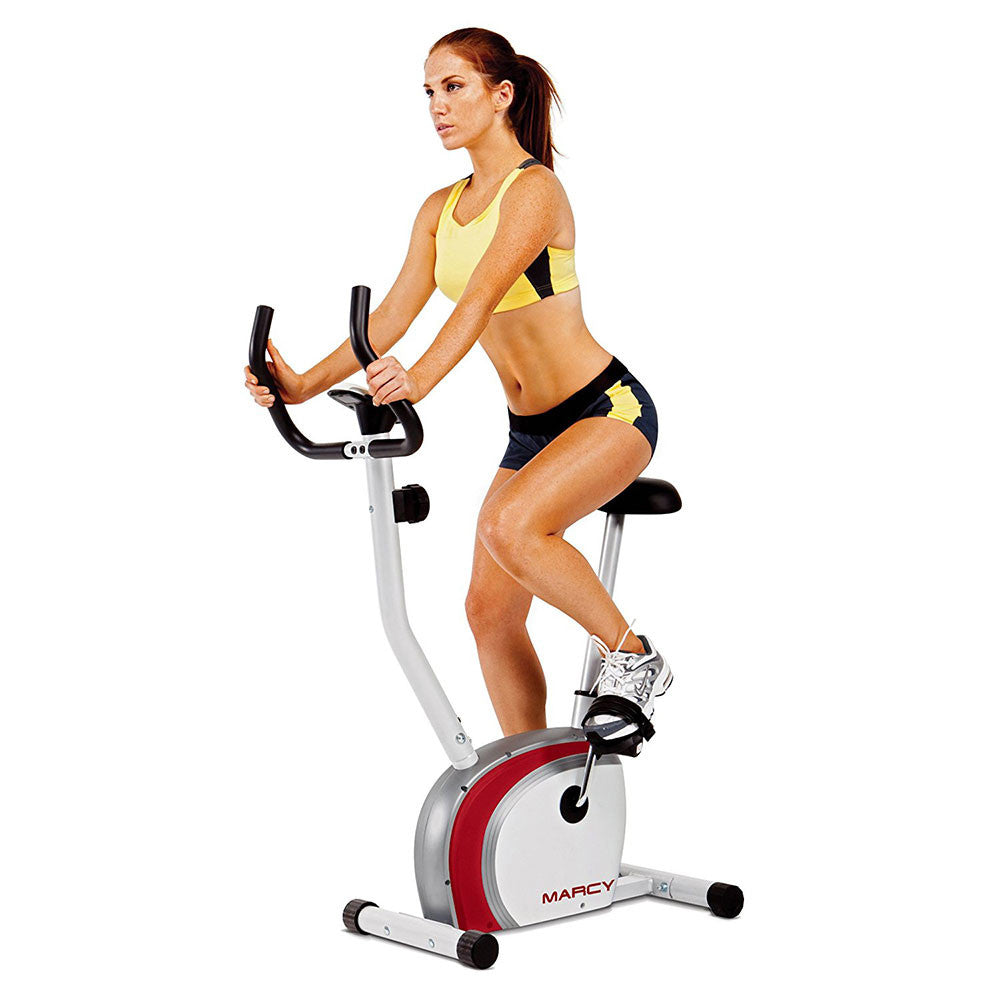 Marcy Upright Exercise Bike NS-908U - Home Gym Cardio Equipment for Indoor Cycling Workouts | Perfect for Small Spaces & Apartment Fitness
