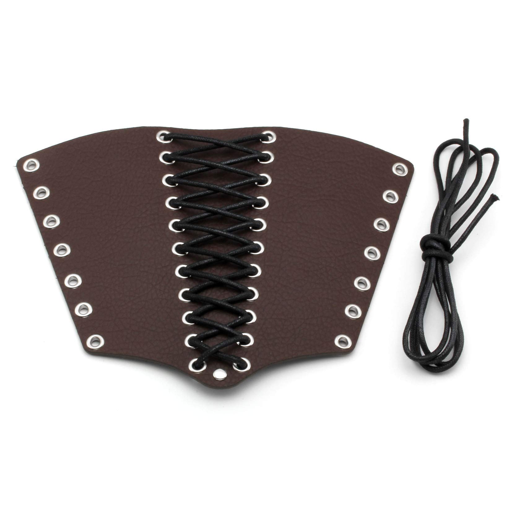 MILAKOO Unisex Leather Gauntlet Wristband - Wide Bracer Arm Armor Cuff for Men & Women - Perfect for Cosplay, LARP, Renaissance Fairs & Gothic Fashion
