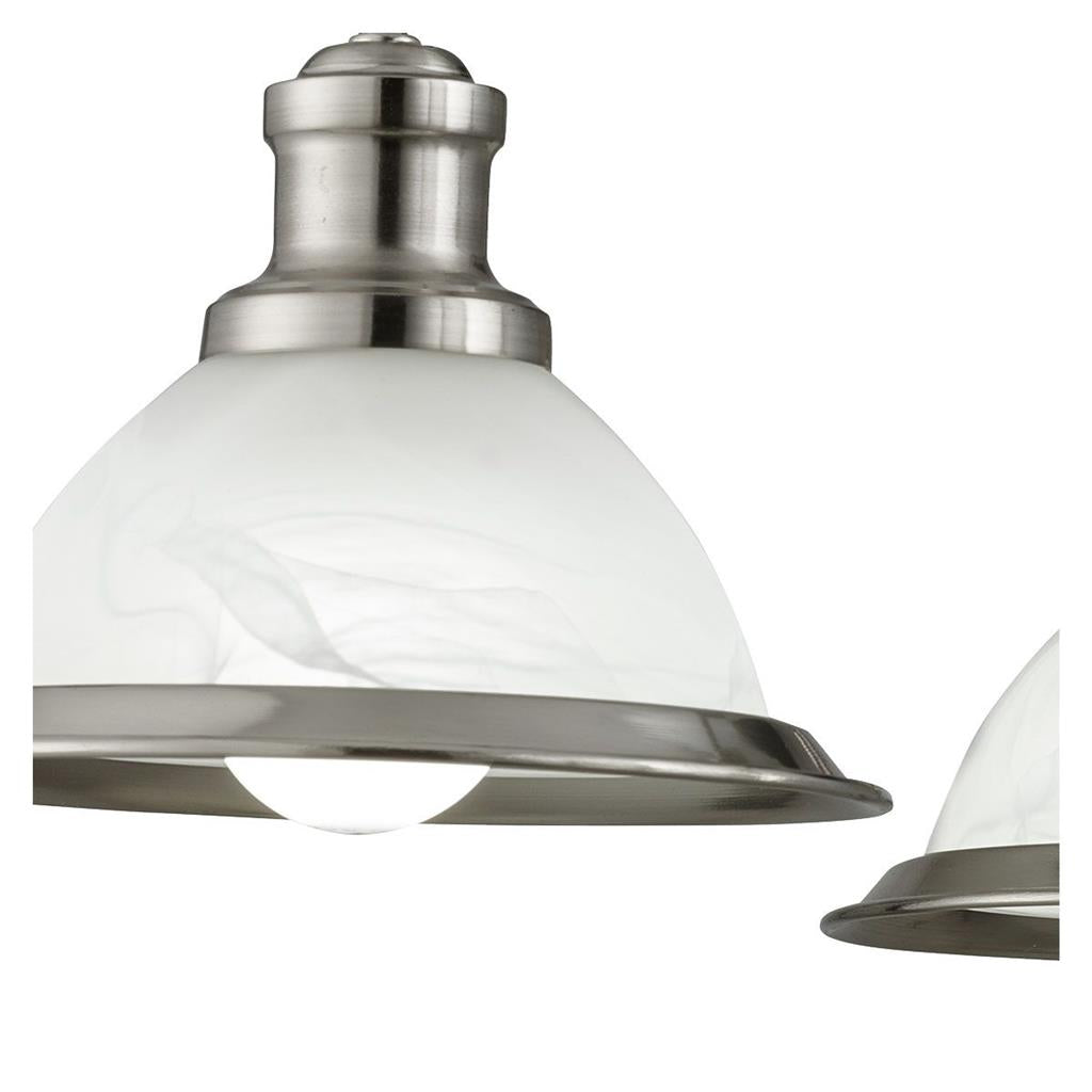 Bistro 3/5Lt Multi-Arm Pendant Light Fixture - Satin Silver & Antique Brass Finish - Perfect for Kitchen Island, Dining Room, and Restaurant Lighting