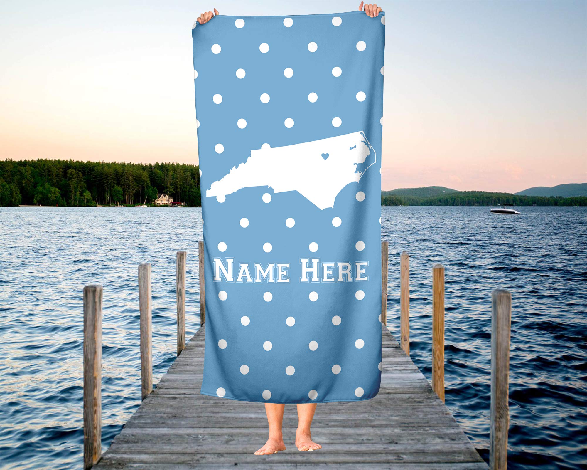Custom Chapel Hill North Carolina State Pride Beach & Bath Towel - Personalized Medium & Large Towels for Adults & Kids - Perfect for College Football, Basketball Fans, Beach Trips & Home Decor