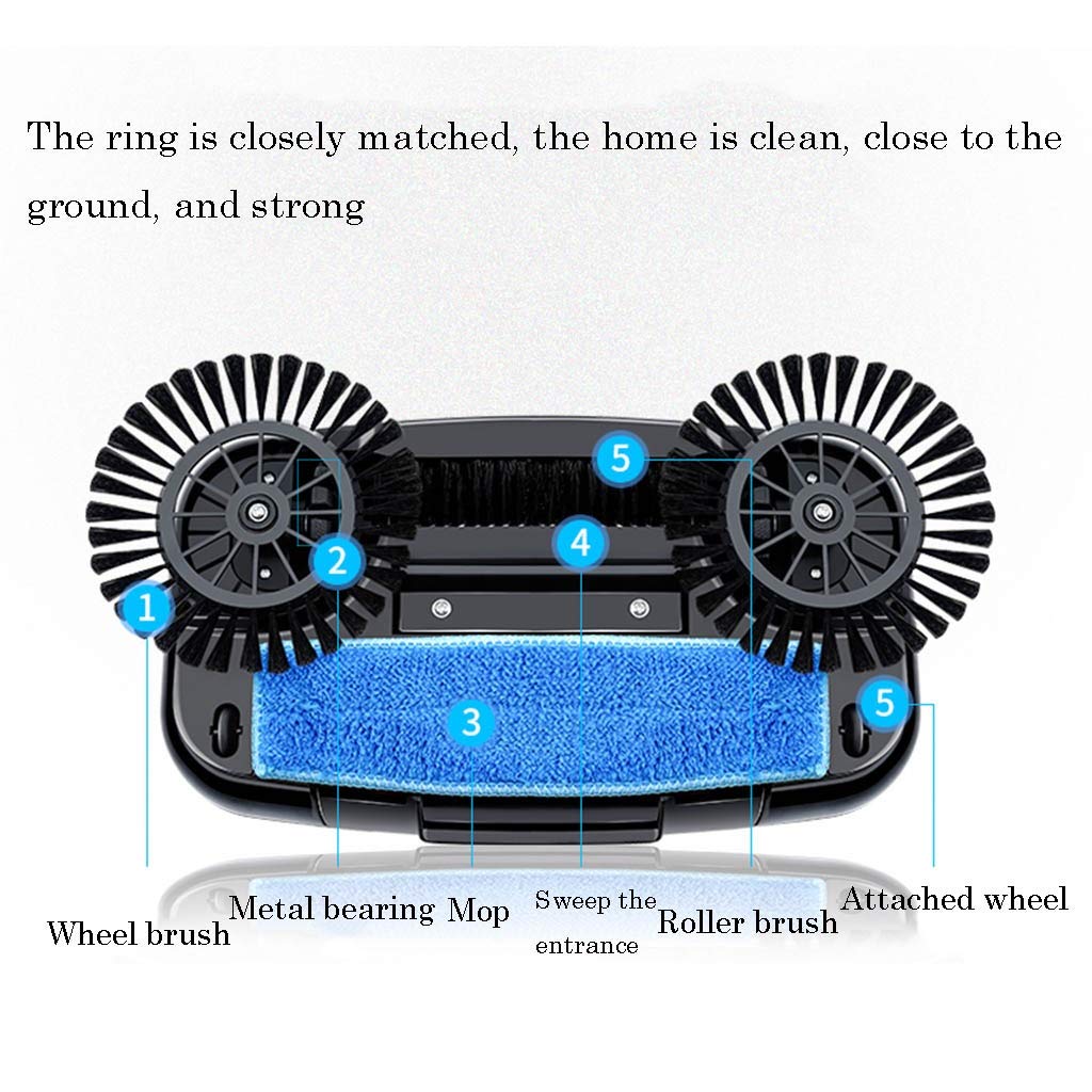 NLIAN 360° Rotating Hand Push Sweeper - Magic Spinning Broom with L-Shaped Handle for Effortless Household Cleaning (White) | Perfect for Hard Floors, Tile, Wood & Pet Hair Removal