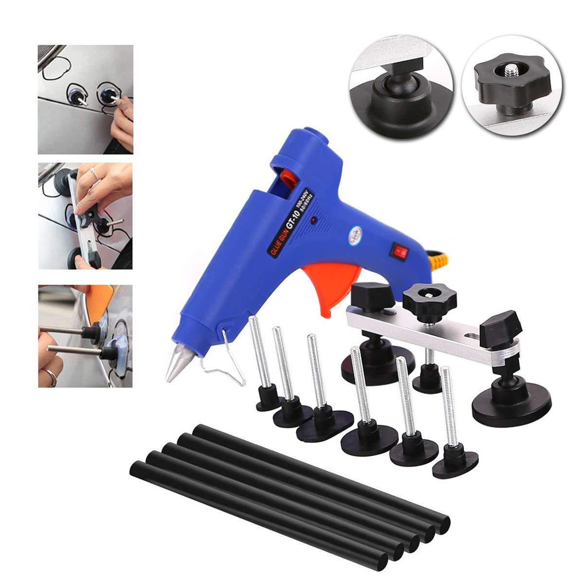 85pcs Paintless Dent Repair Kit - Car Dent Remover Tool Set with Glue Tabs, Dent Lifter & Tap Down Board for Hail Damage & Auto Body Repair | Professional PDR Tools for DIY Dent Removal at Home or Shop