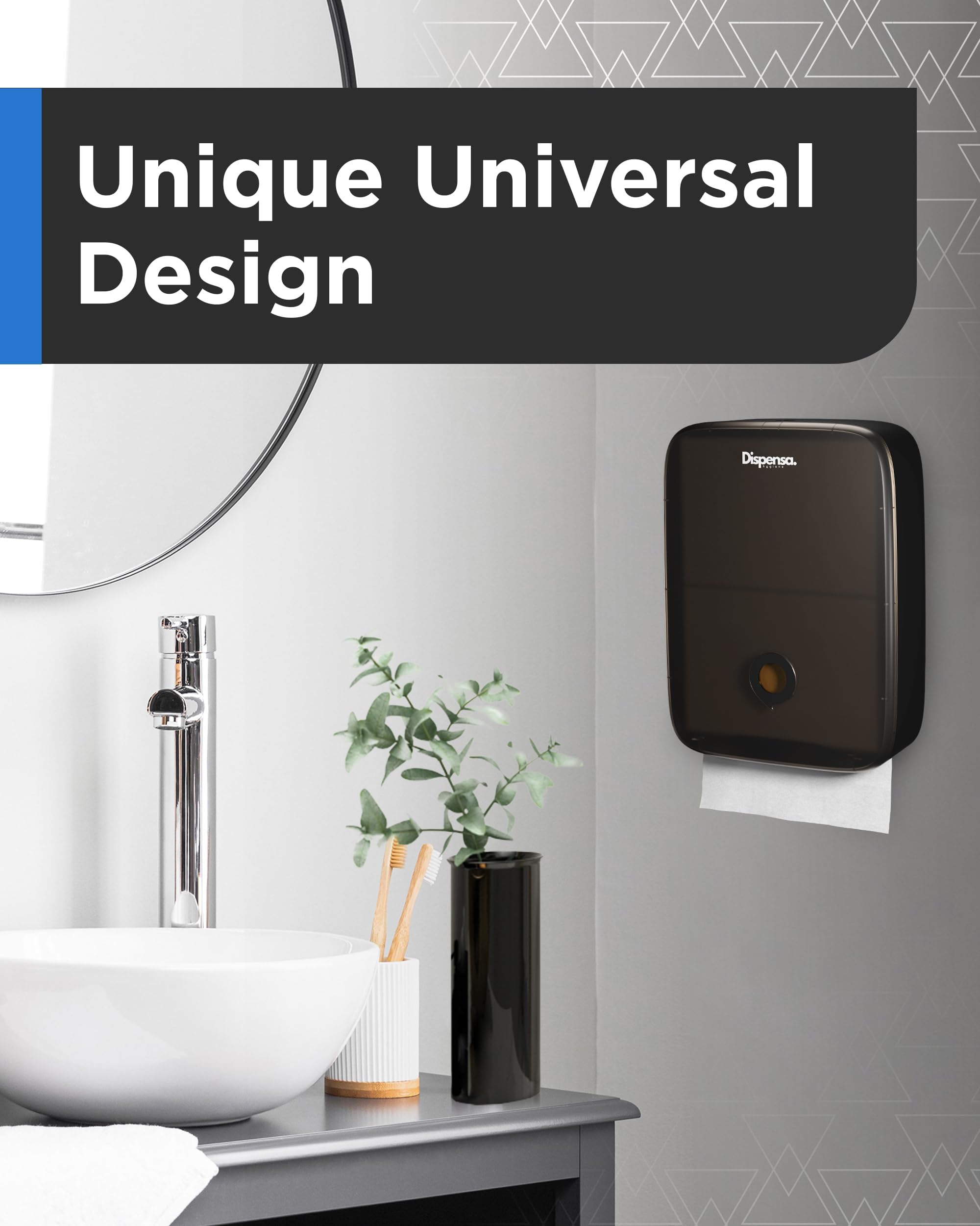 Commercial Paper Towel Dispenser Wall Mount - Multi-Fold (C Fold, Z Fold, Trifold) for Bathroom, Kitchen, Office & Business Use - Heavy Duty Black Paper Towel Holder for Restaurants, Hospitals & Public Spaces