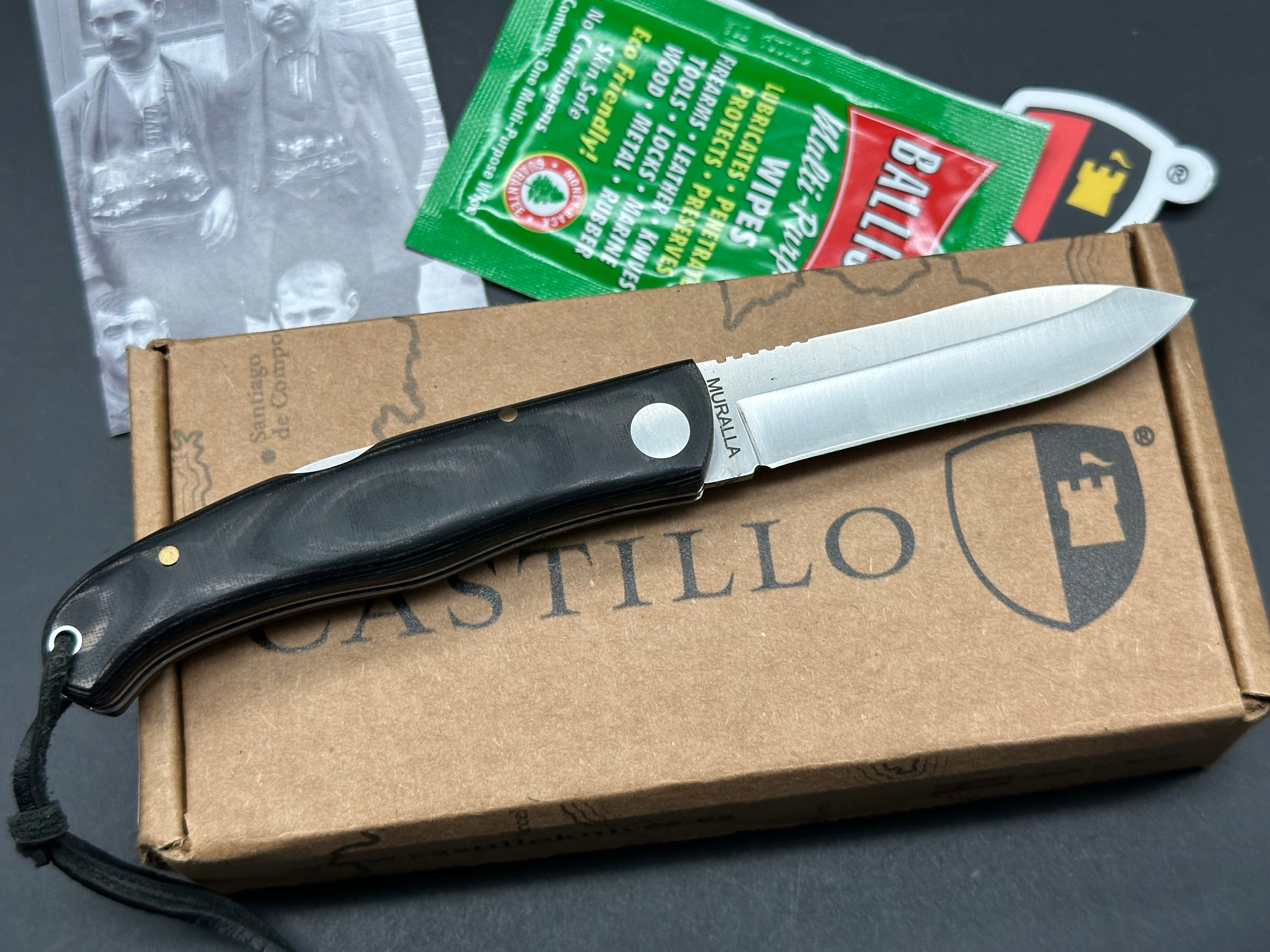 Castillo Muralla Folding Pocket Knife - Twilight Blue Micarta Handle, EDC Tactical Knife for Camping, Hiking & Outdoor Survival