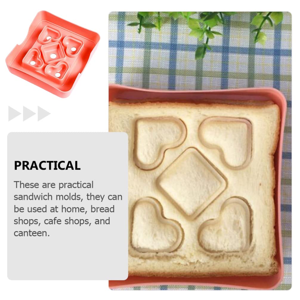 2pcs Heart-Shaped Sandwich Molds - Plastic Bread Making & Cake Decorating Tools - Mini Sandwich Cutters for DIY Kitchen Utensils - Perfect for Valentine's Day, Kids Lunch Box & Party Snacks