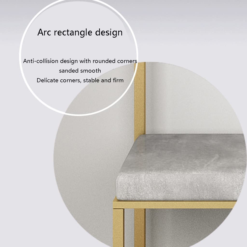 Industrial Coat Rack Shoe Bench with 2-Tier Storage Shelves | 3-in-1 Entryway Hall Tree Organizer for Shoes, Coats & Accessories | Gold Finish (60x30x165cm) | Perfect for Hallway, Bedroom, Dorm & Small Space Organization