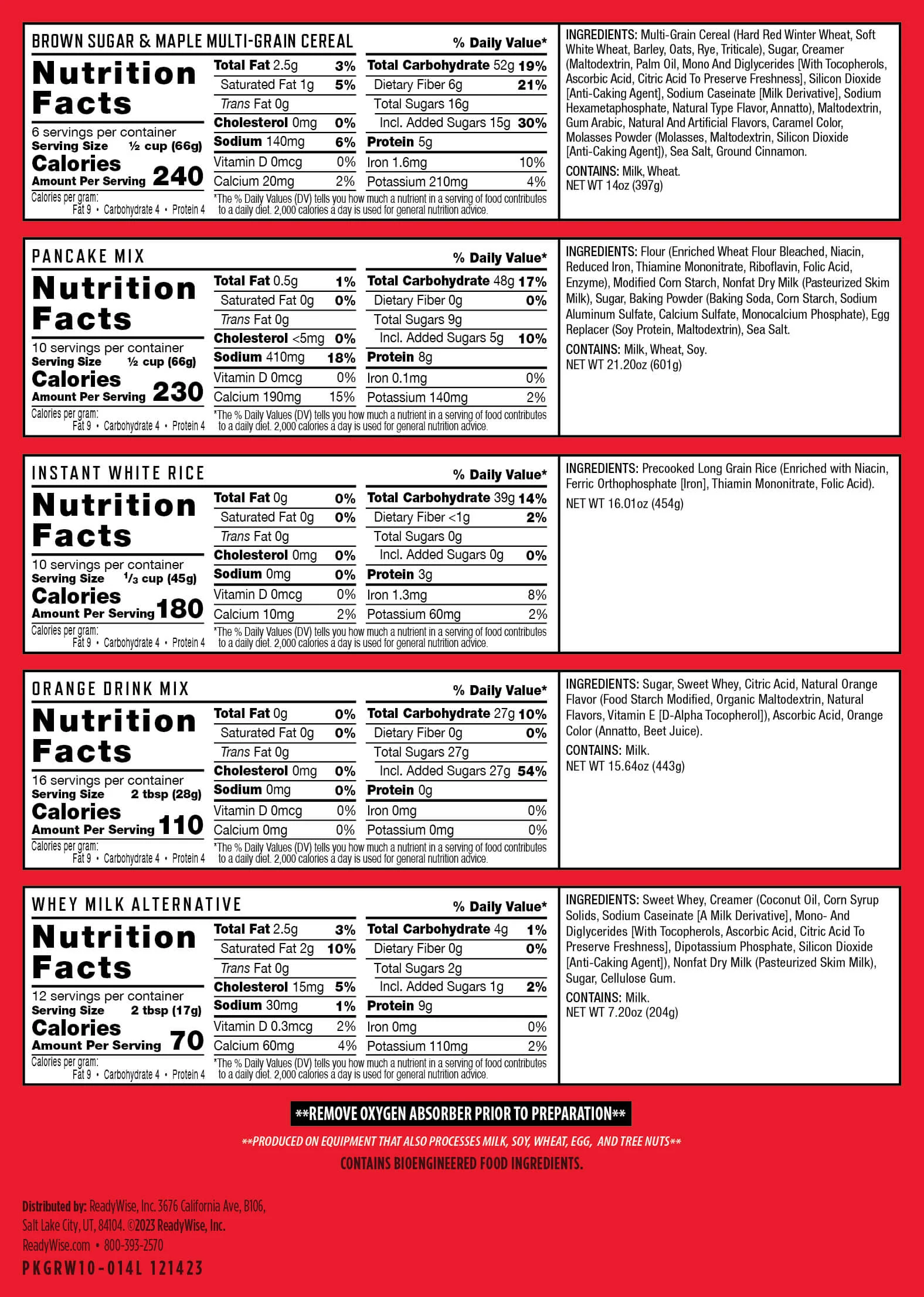 2 Week Emergency Food Supply Kit - 60 Servings of Non-Perishable Survival Food for Camping, Hurricanes & Power Outages
