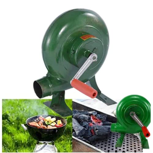 Portable Mini Hand Crank Fan - BBQ & Forge Blower with Bellows | Manual Camping Fan for Outdoor Activities, Picnics & Grilling | Perfect for Campfires, Backyard Cooking & Emergency Power Outages