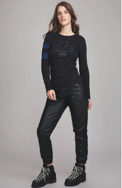 Alp N Rock Helvetica Crew Neck Sweatshirt - Black & Estate Blue - Comfortable Casual Pullover for Men & Women - Perfect for Streetwear, Loungewear, and Everyday Fashion