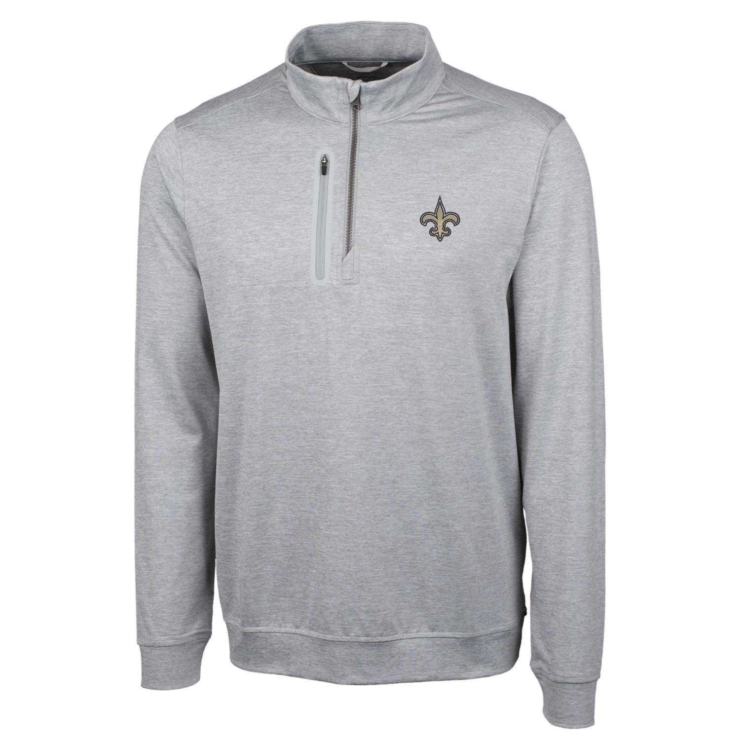 Cutter & Buck Men's NFL Big & Tall Stealth Quarter-Zip Pullover Jacket - Windproof Fleece Lined Hoodie for Football Fans - Perfect for Game Day, Tailgating & Outdoor Activities