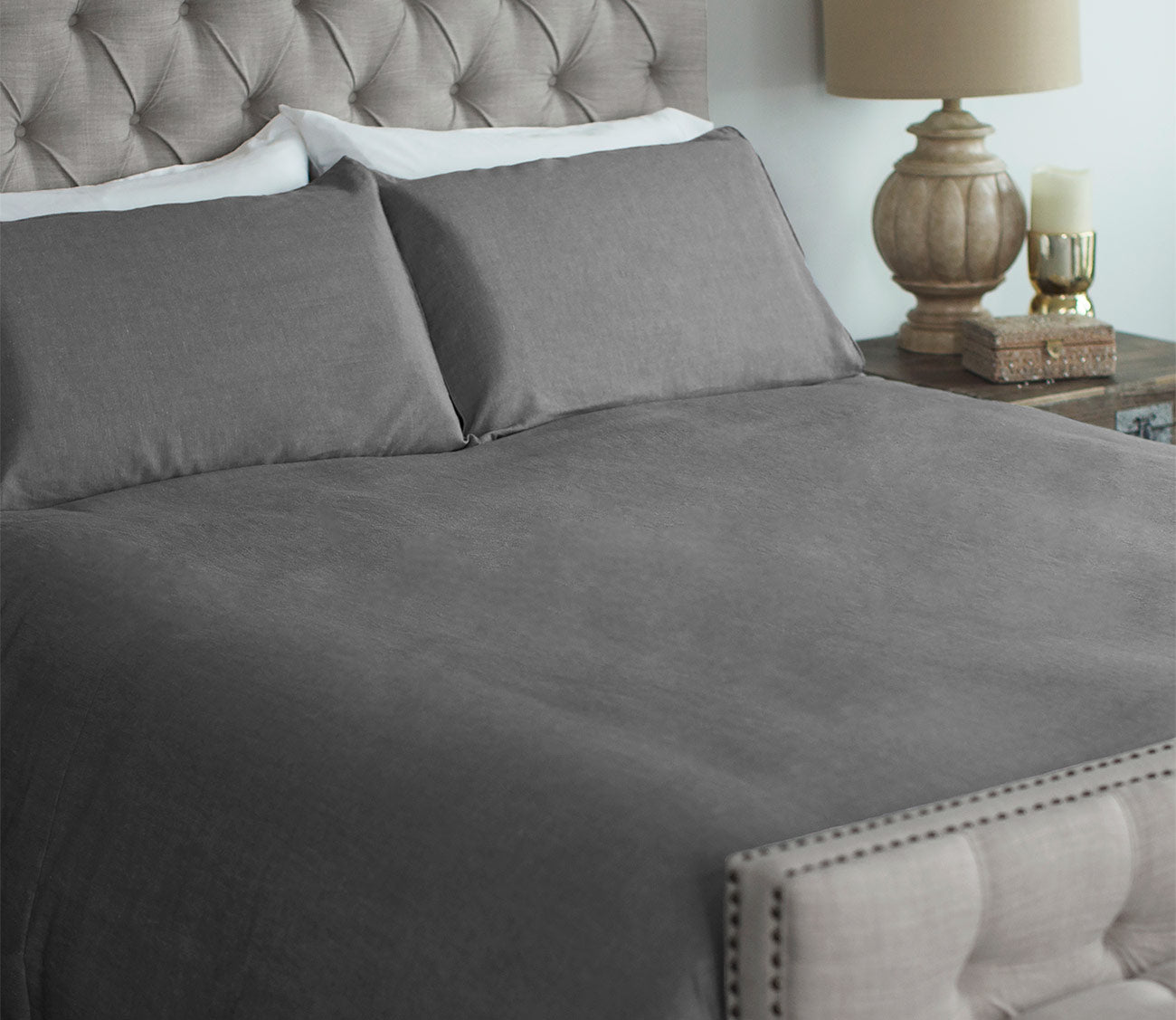 Cariloha Premium 100% Linen Duvet Cover Set - Soft Breathable Bedding for All Seasons - Perfect for Master Bedroom, Guest Room & Vacation Homes