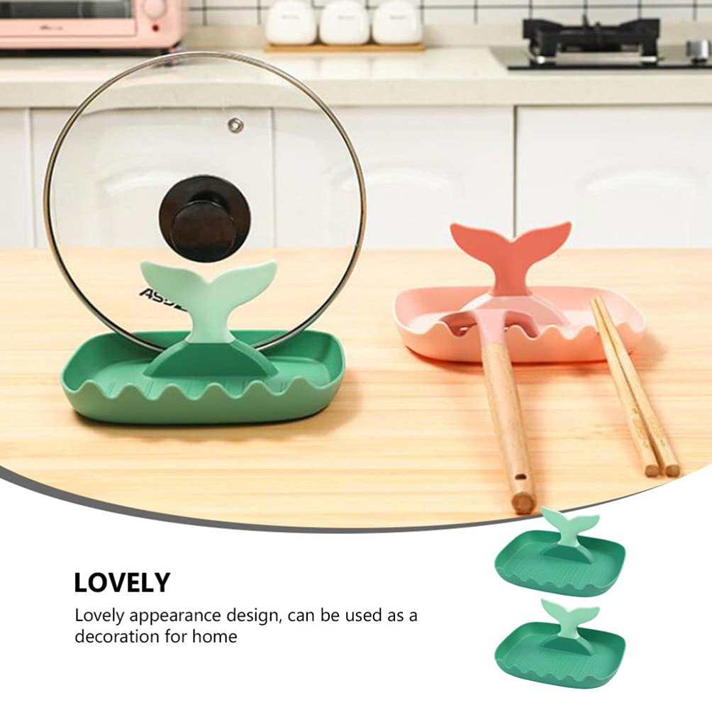 **Hemoton 2-Pack Whale Tail Pot Lid Holder & Spoon Rest – Durable Plastic Kitchen Organizer for Pots, Pans & Cooking Utensils – Perfect for Stovetop, Countertop & Kitchen Storage**