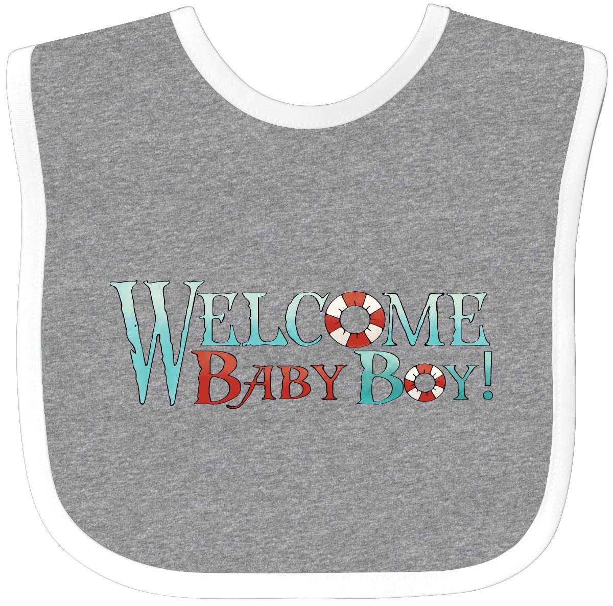 Inktastic Nautical Welcome Baby Boy Bib - Soft Cotton Drool Bib for Newborns & Infants - Perfect for Feeding, Teething & Photo Shoots