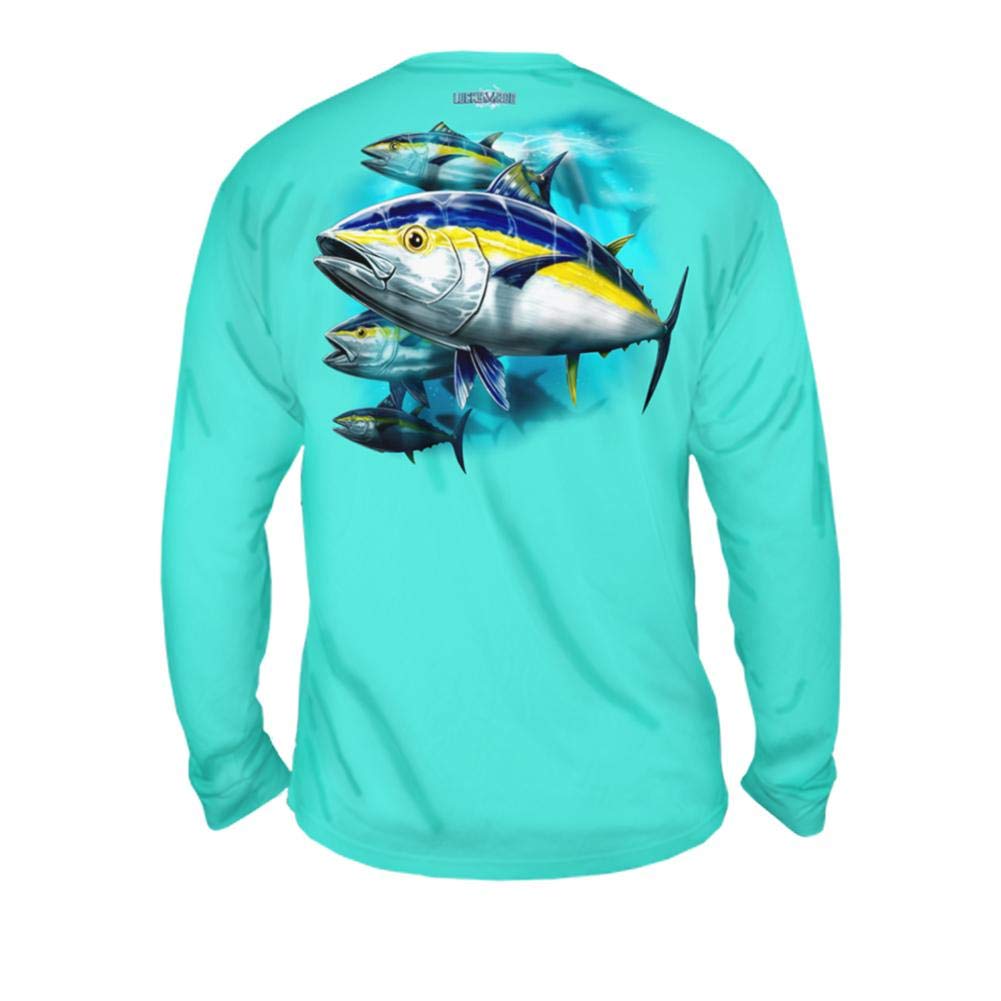 LuckyRod Men's UPF 50+ Long Sleeve Performance Fishing Shirt - Sun Protection Quick Dry Breathable for Saltwater & Freshwater Fishing, Boating, Hiking and Outdoor Activities