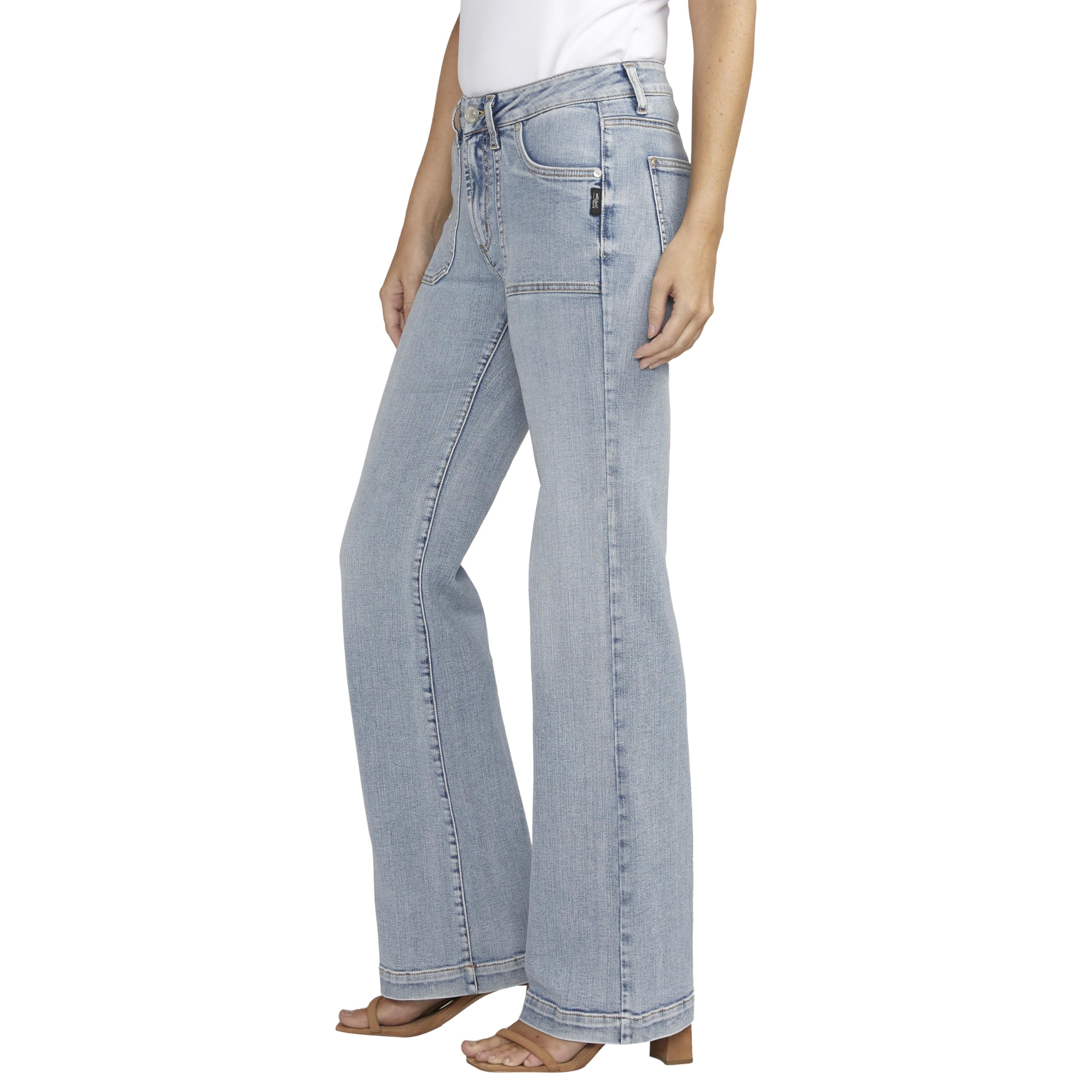 Silver Jeans Co. Women's Suki Mid Rise Curvy Fit Bootcut Jeans - Comfortable Stretch Denim Pants for Work, Casual & Night Out