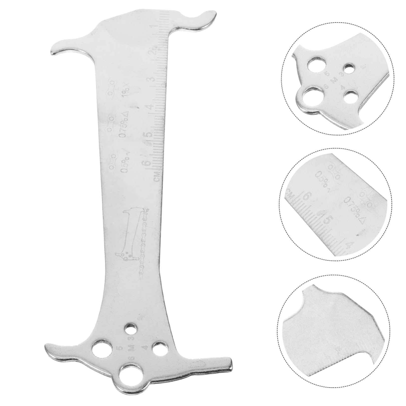 BESPORTBLE Bike Chain Checker - Steel Chain Wear Indicator Gauge Tool for Motorcycle & Bicycle Repair - Measure Chain Stretch for Smooth Riding