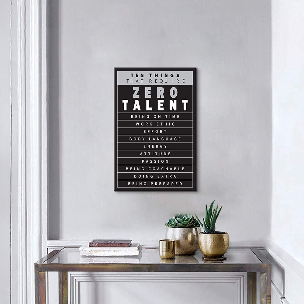 10 Things That Require Zero Talent Motivational Poster - 12x18 Inch Inspirational Wall Art for Office, Home & Classroom Decor | Positive Quote Prints for Workplace, Gym & Study Room