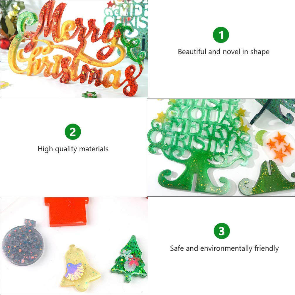 EXCEART 4-Piece Christmas Silicone Mold Set - Holiday Baking & Resin Casting Molds for DIY Xmas Decorations, Bell-Shaped Cookie & Craft Molds - Perfect for Christmas Cookies, Resin Ornaments, and Handmade Holiday Gifts