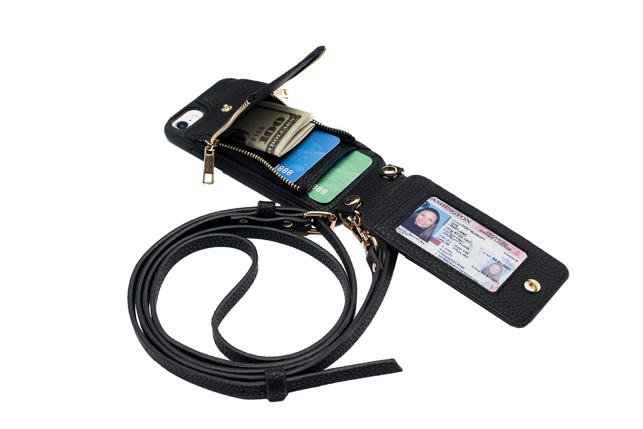 All-in-One Crossbody Phone Case Wallet for iPhone 11 Pro - Black | Hands-Free Convenience for Travel, Shopping & Everyday Use