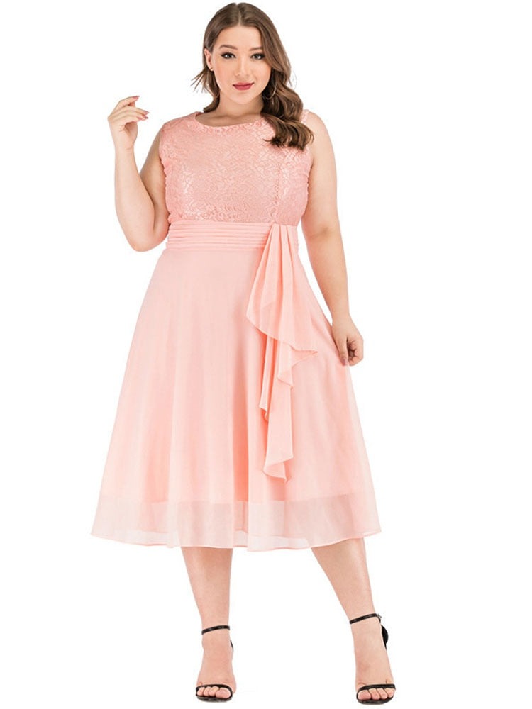 Vintage Retro Chiffon Party Dress for Women - Elegant Flowy Midi Dress for Cocktail Parties, Weddings & Special Occasions