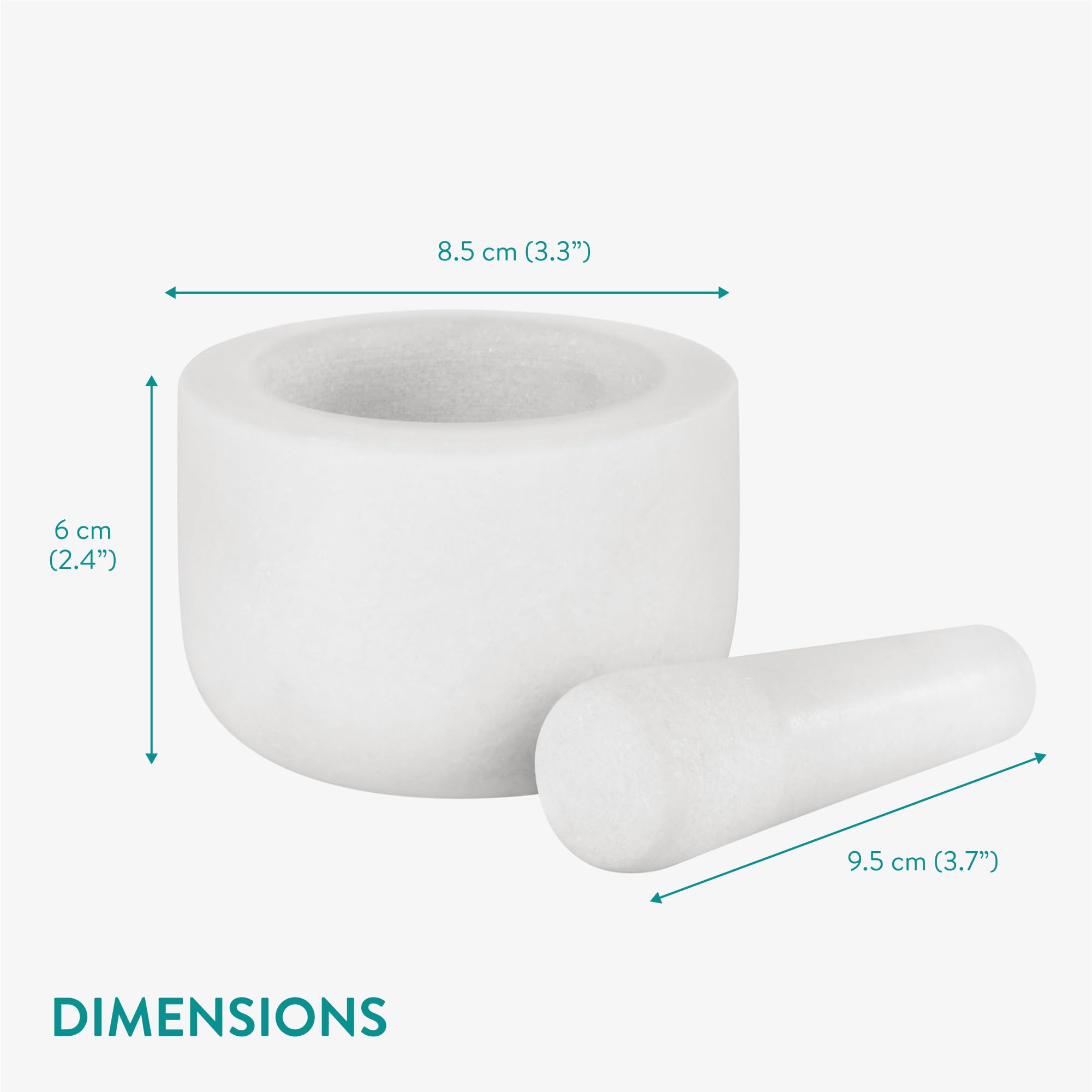 Premium White Marble Mortar and Pestle Set - 3.3