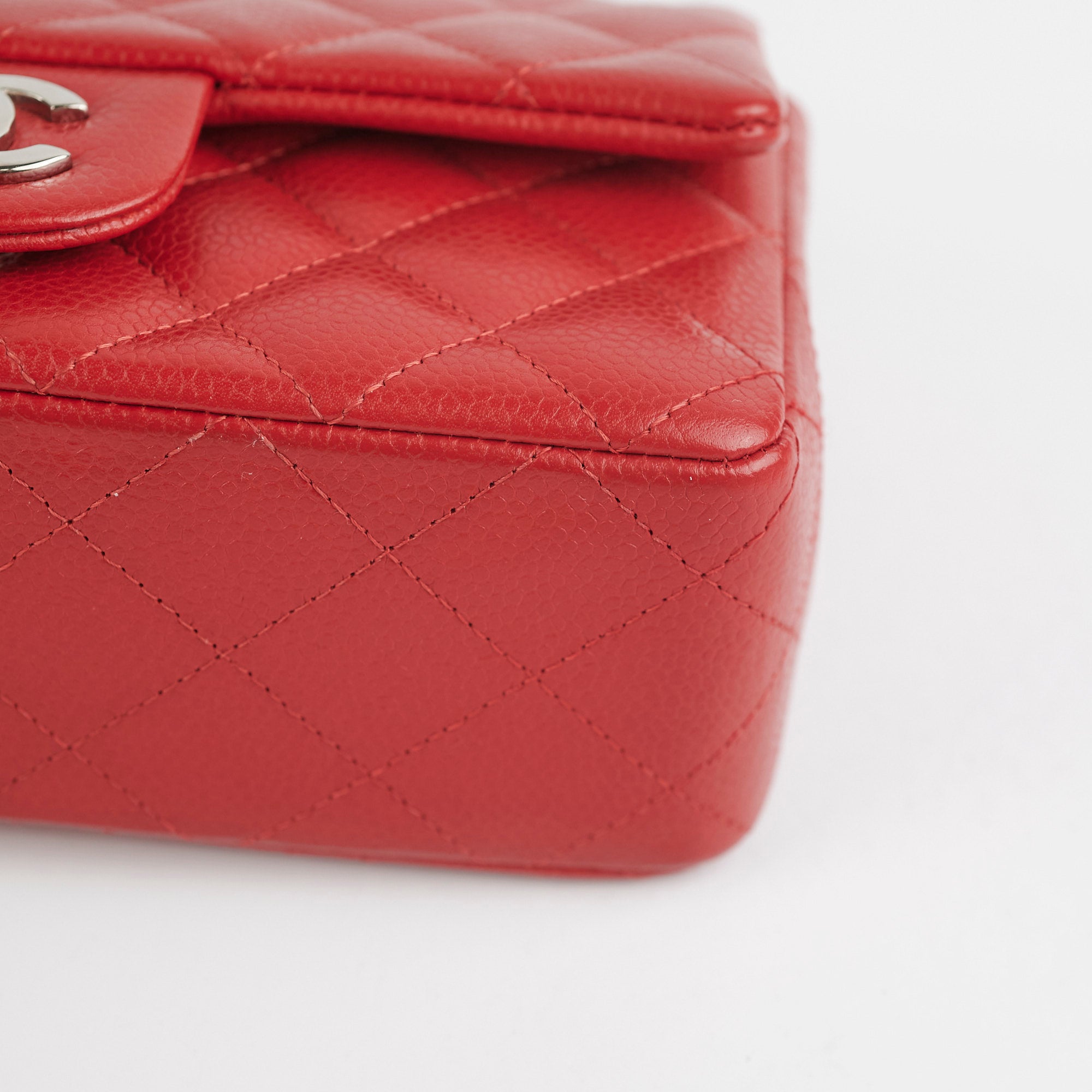 Chanel Mini Rectangular Flap Bag in Red Caviar Leather - Luxury Crossbody Purse for Women, Perfect for Parties & Date Nights