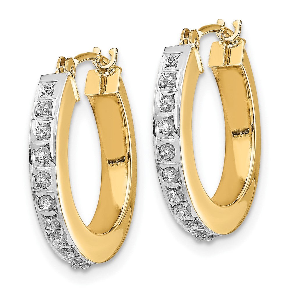 Gold Diamond Hinged Hoop Earrings DF228 - Elegant Round Stud Earrings for Women | Perfect for Parties, Weddings & Everyday Wear